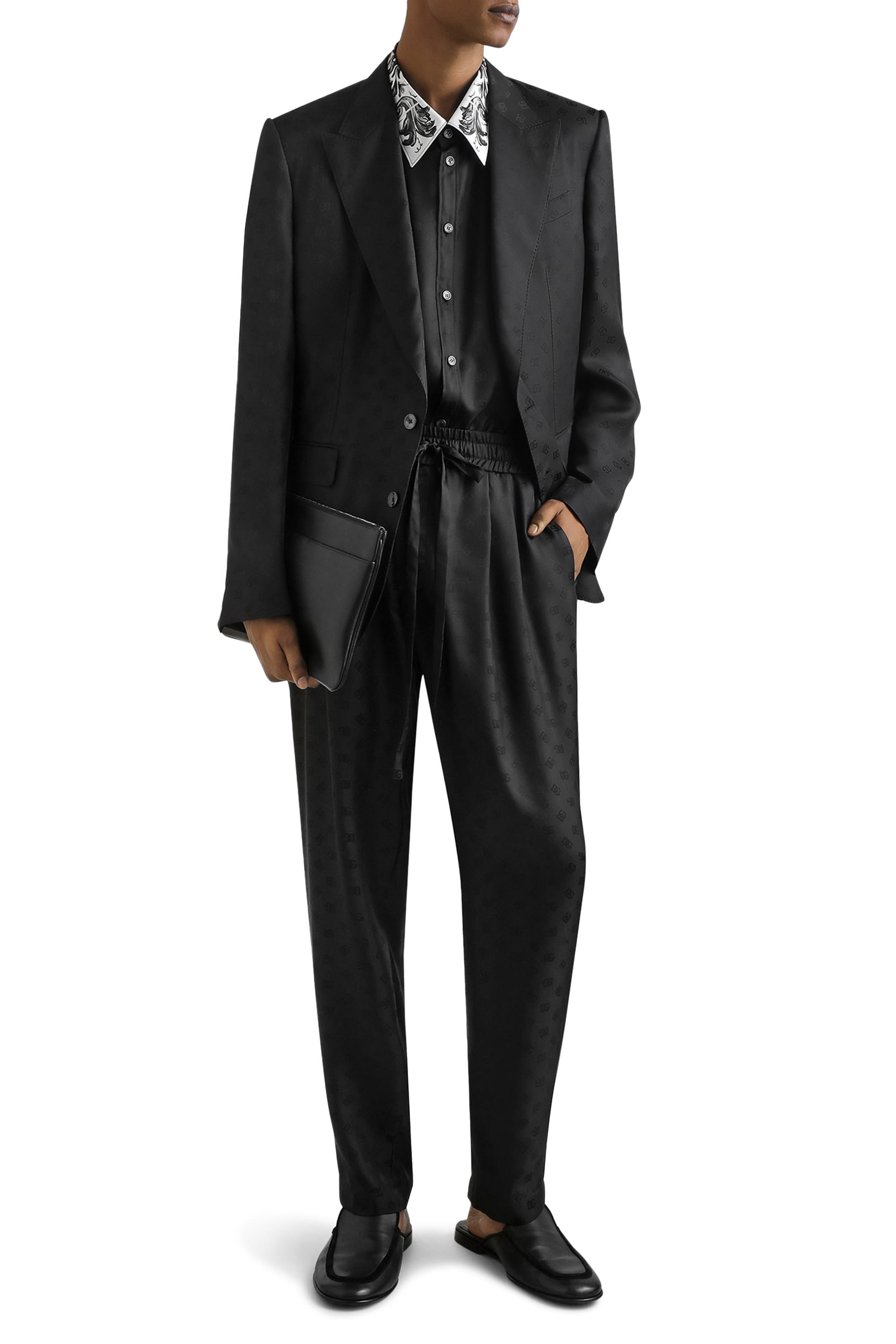 Majolica-Print Hawaii Silk Jacquard Shirt