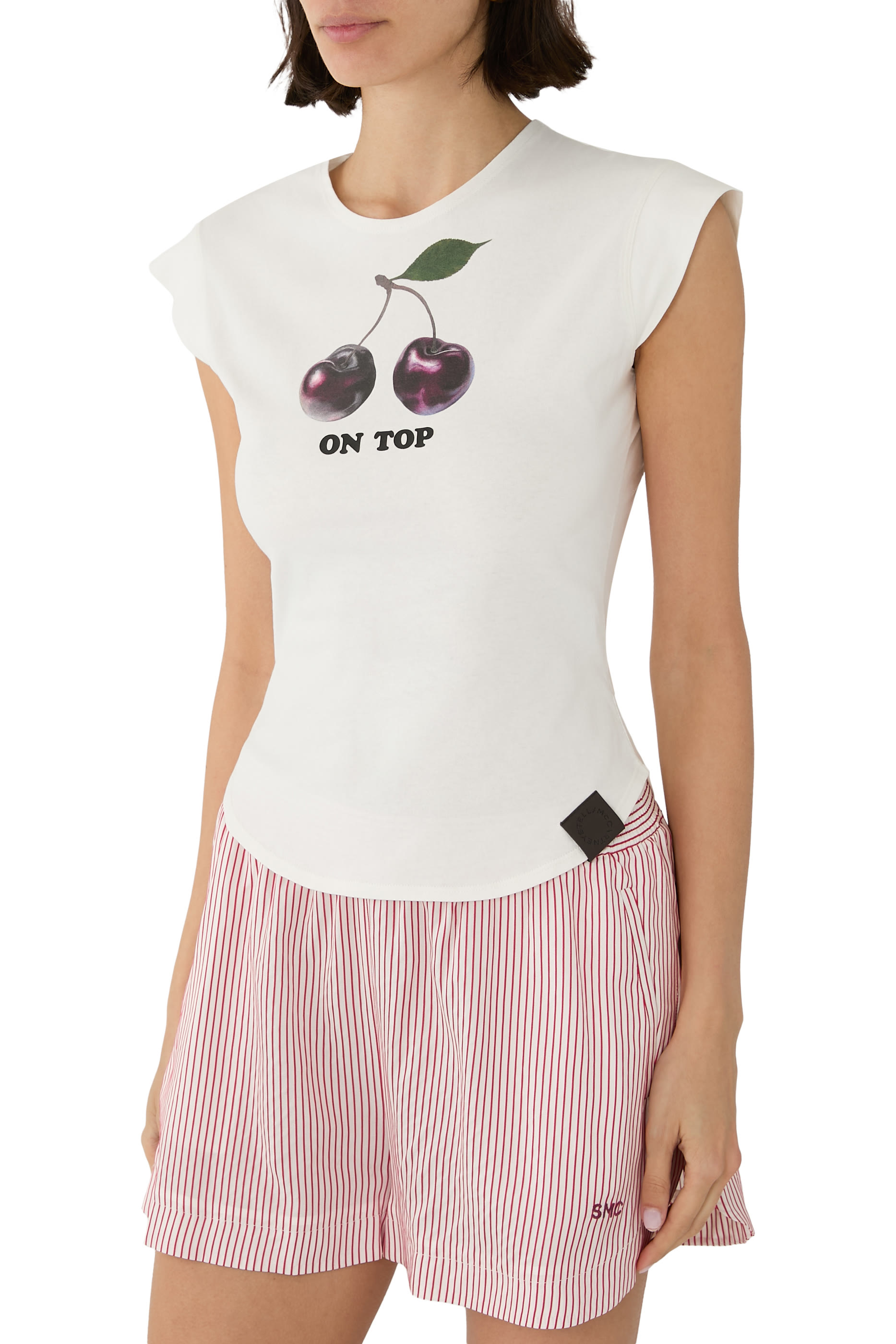  Cherry Print Sleeveless T-Shirt