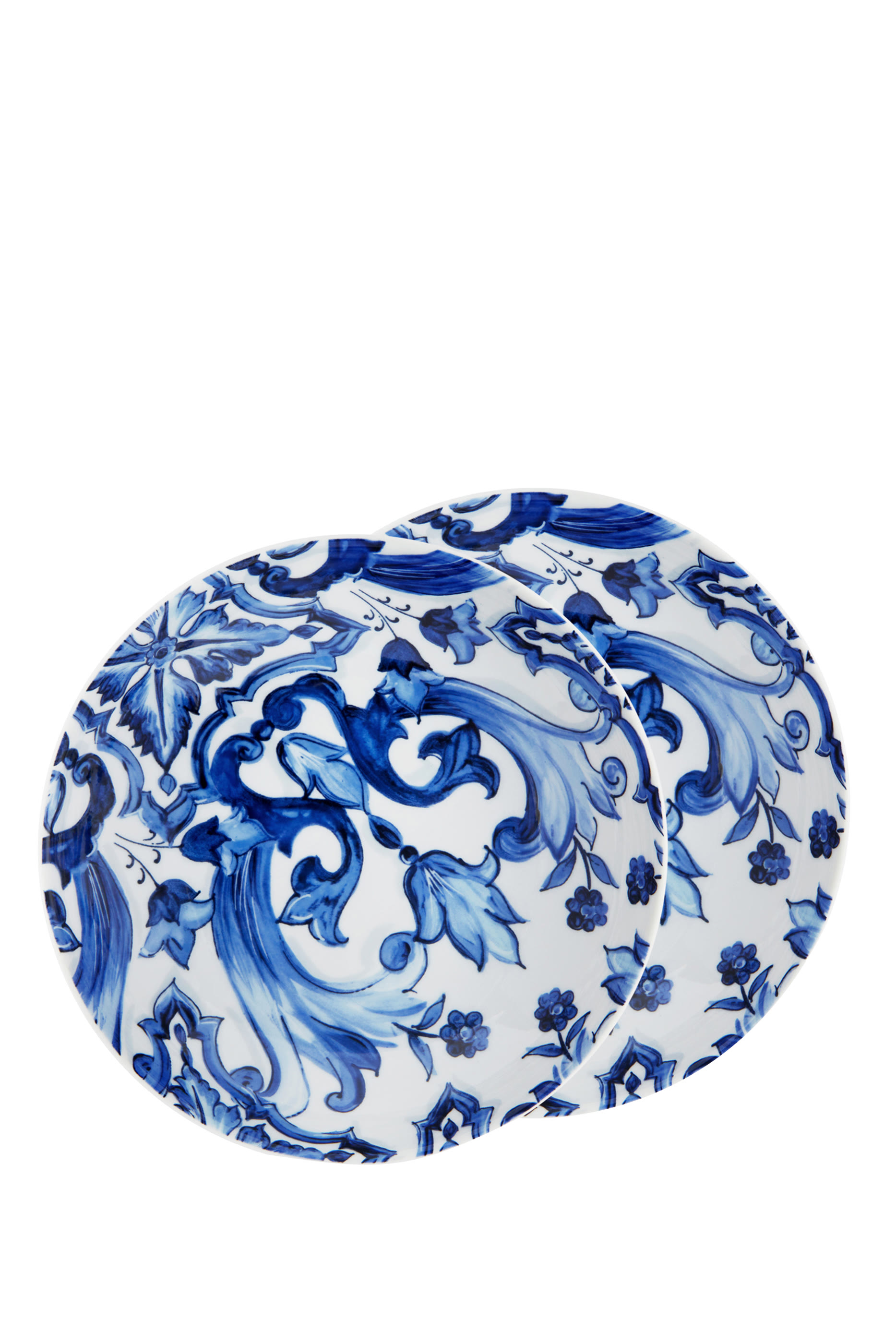 Blu Mediterraneo Fiore Foglie Soup Plates, Set of 2