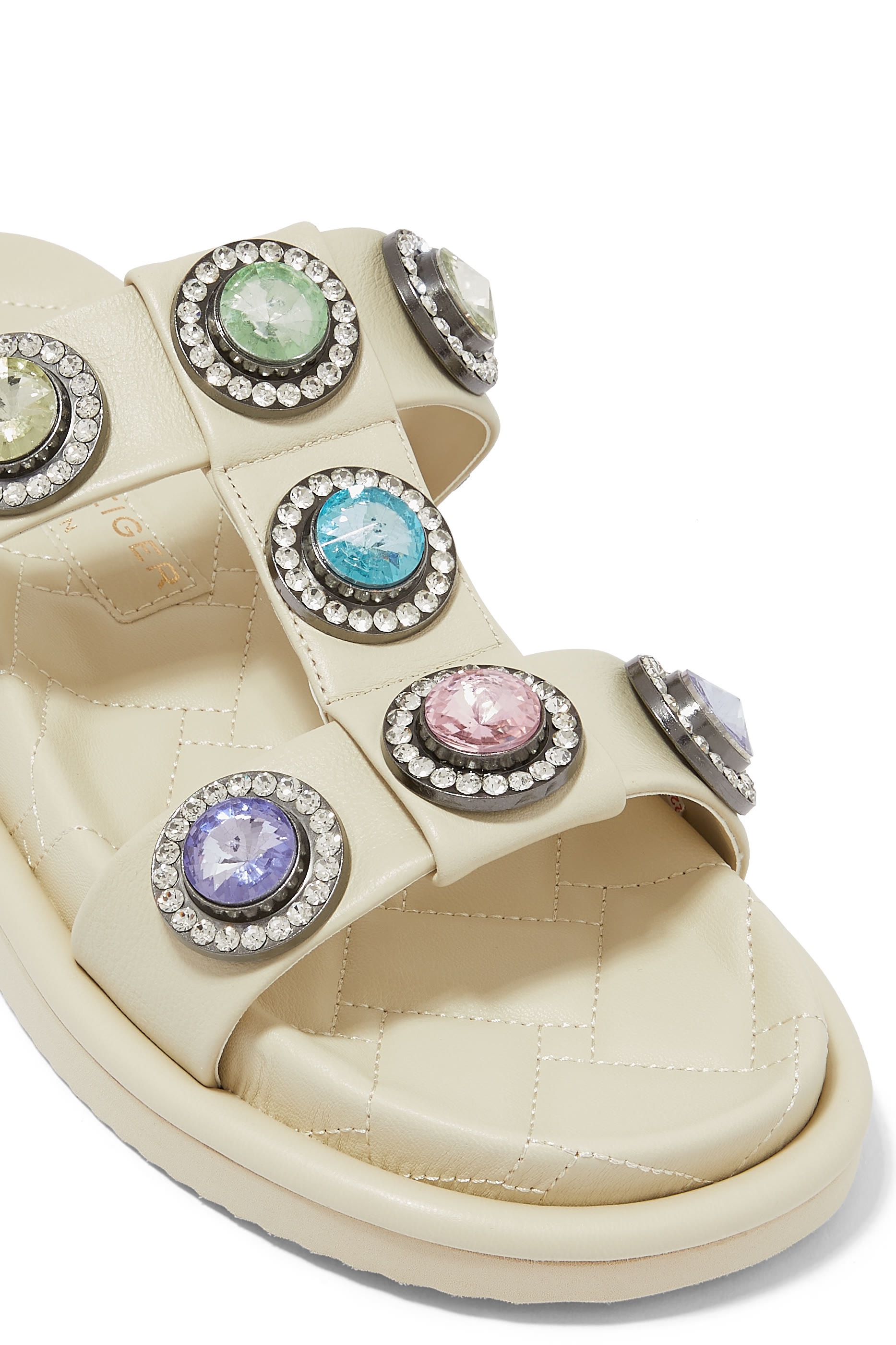 Orson Crystal-Embellished Leather Slides