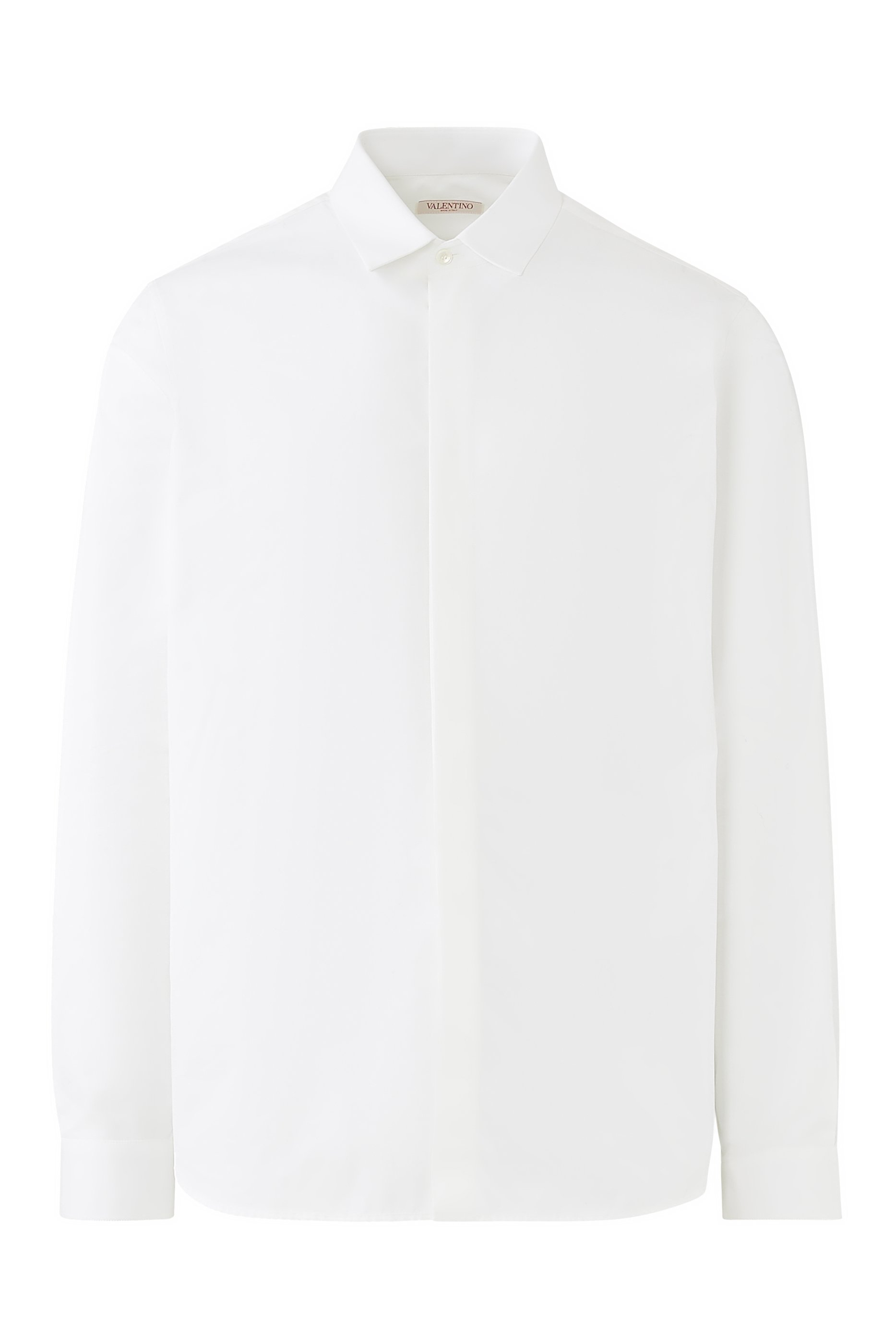  Concealed-Fastening Cotton Shirt