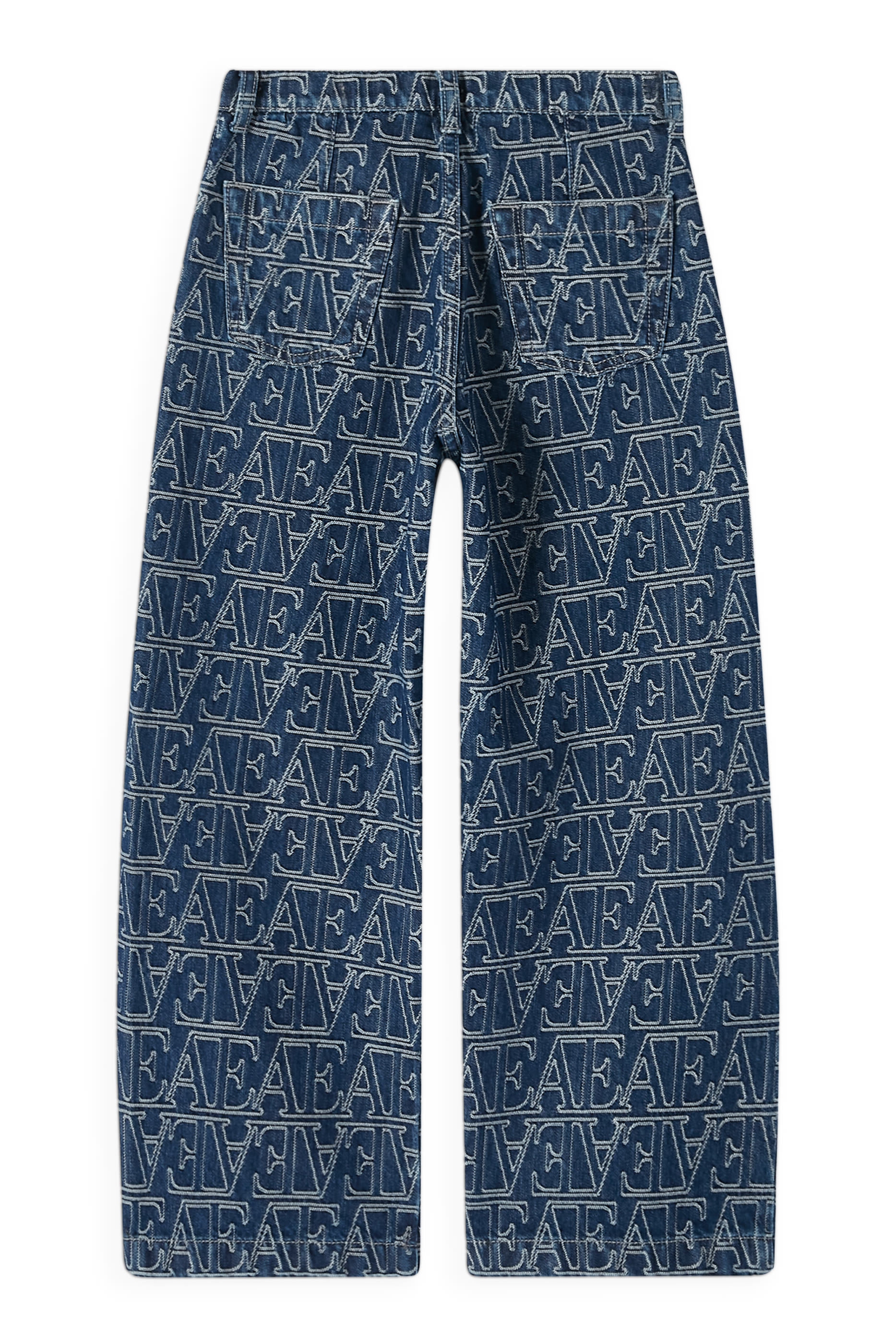 Kids Monogram Wide-Leg Denim Jeans