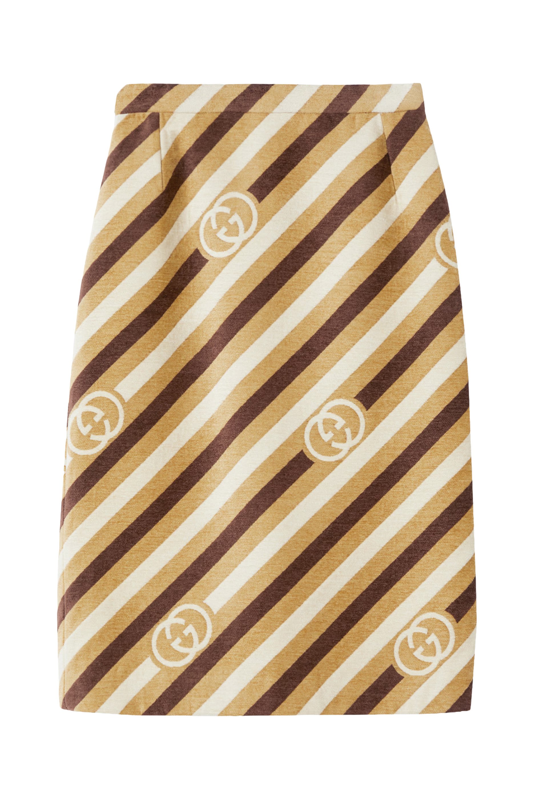  Diagonal GG Velvet Chenille Midi Skirt 