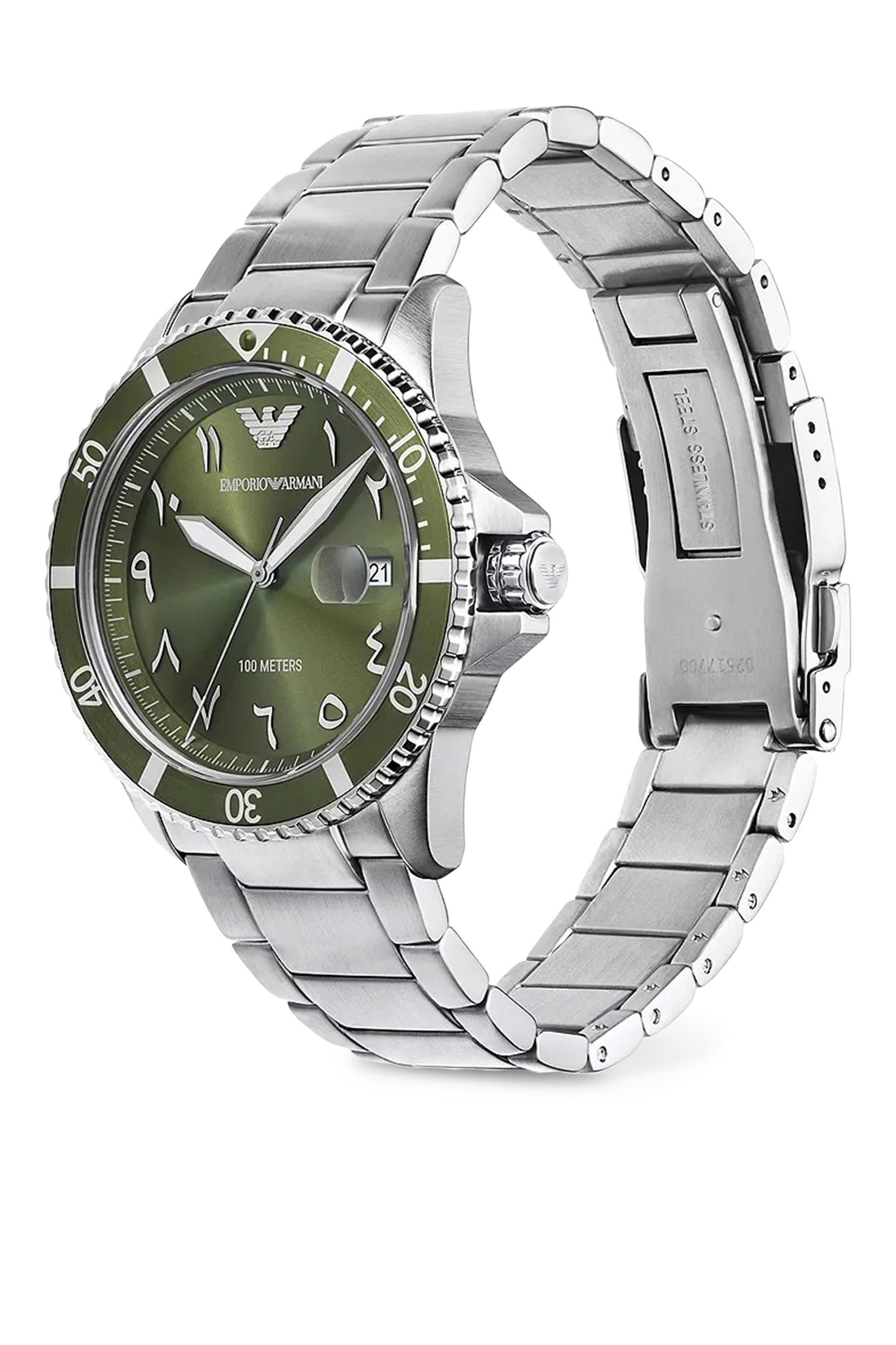 World Explorer Three-Hand Date Stainless Steel Watch