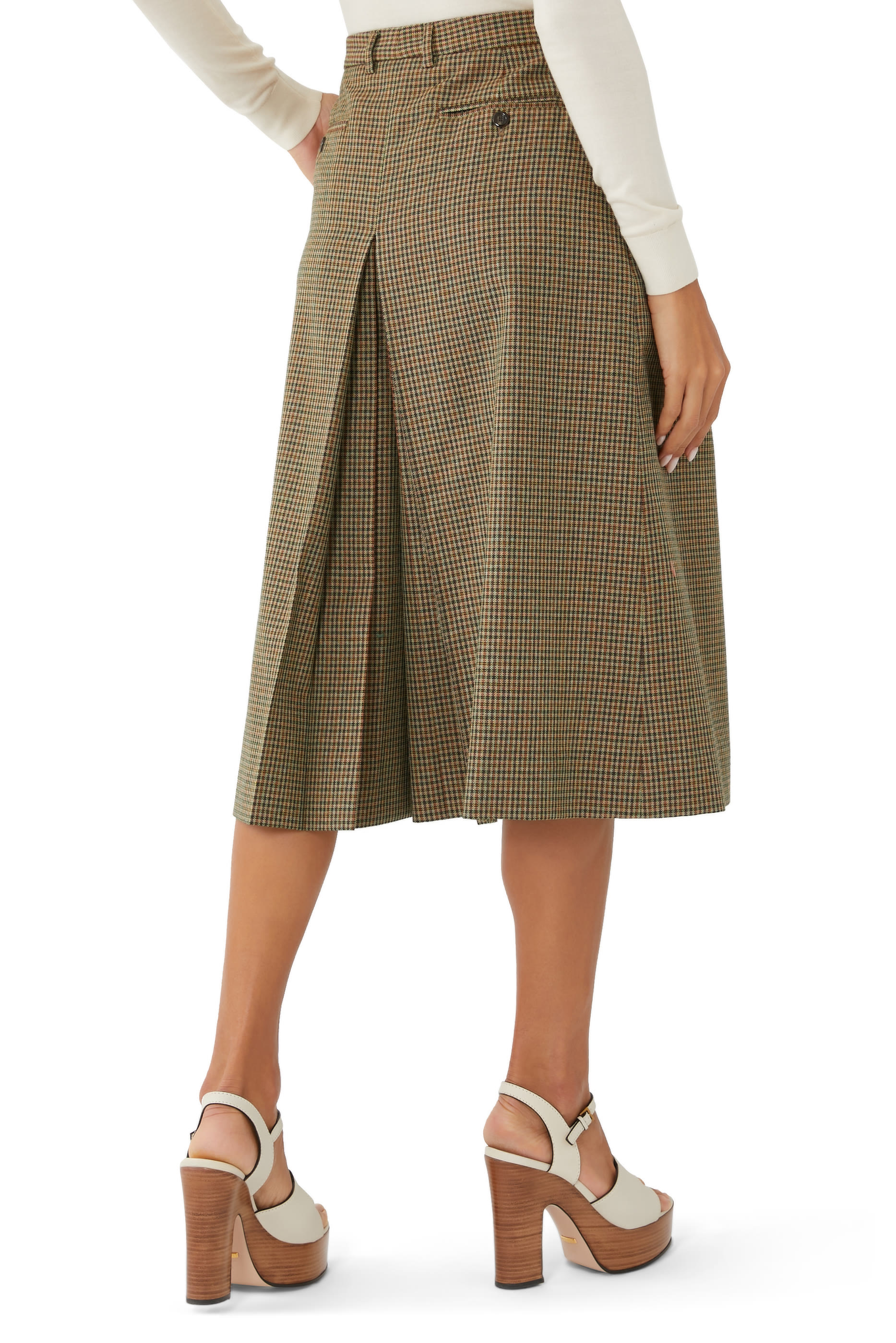 Houndstooth Wool Trousers