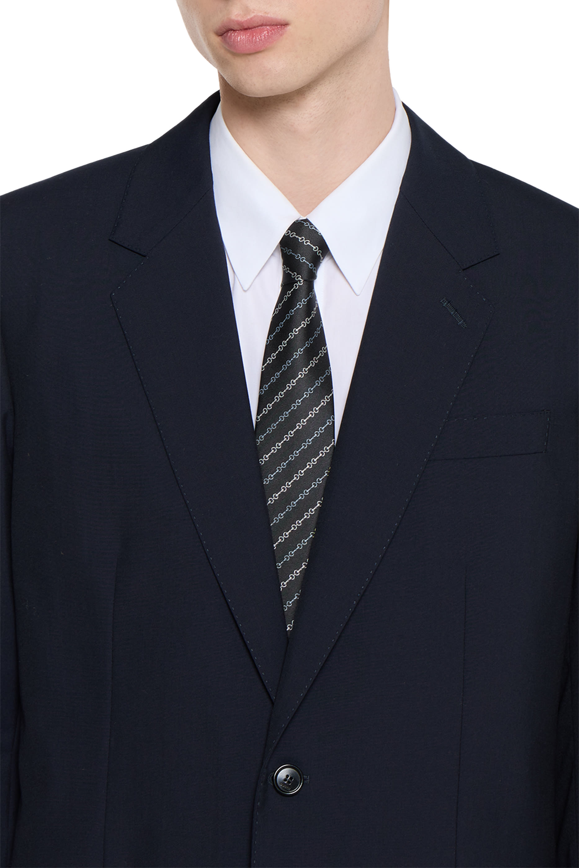 Horsebit Silk Jacquard Tie