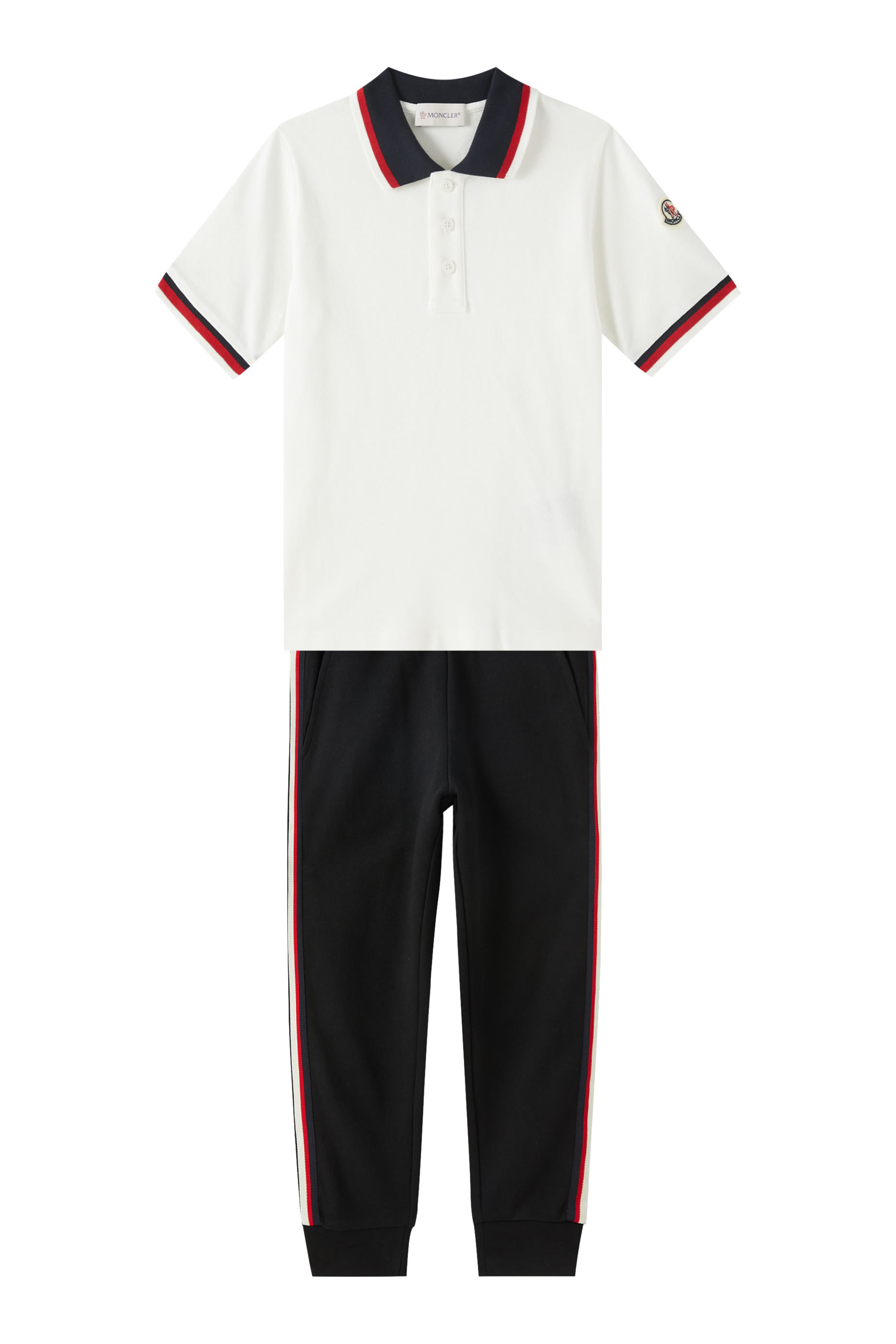 Kids Tricolor-Trimmed Cotton Polo Shirt