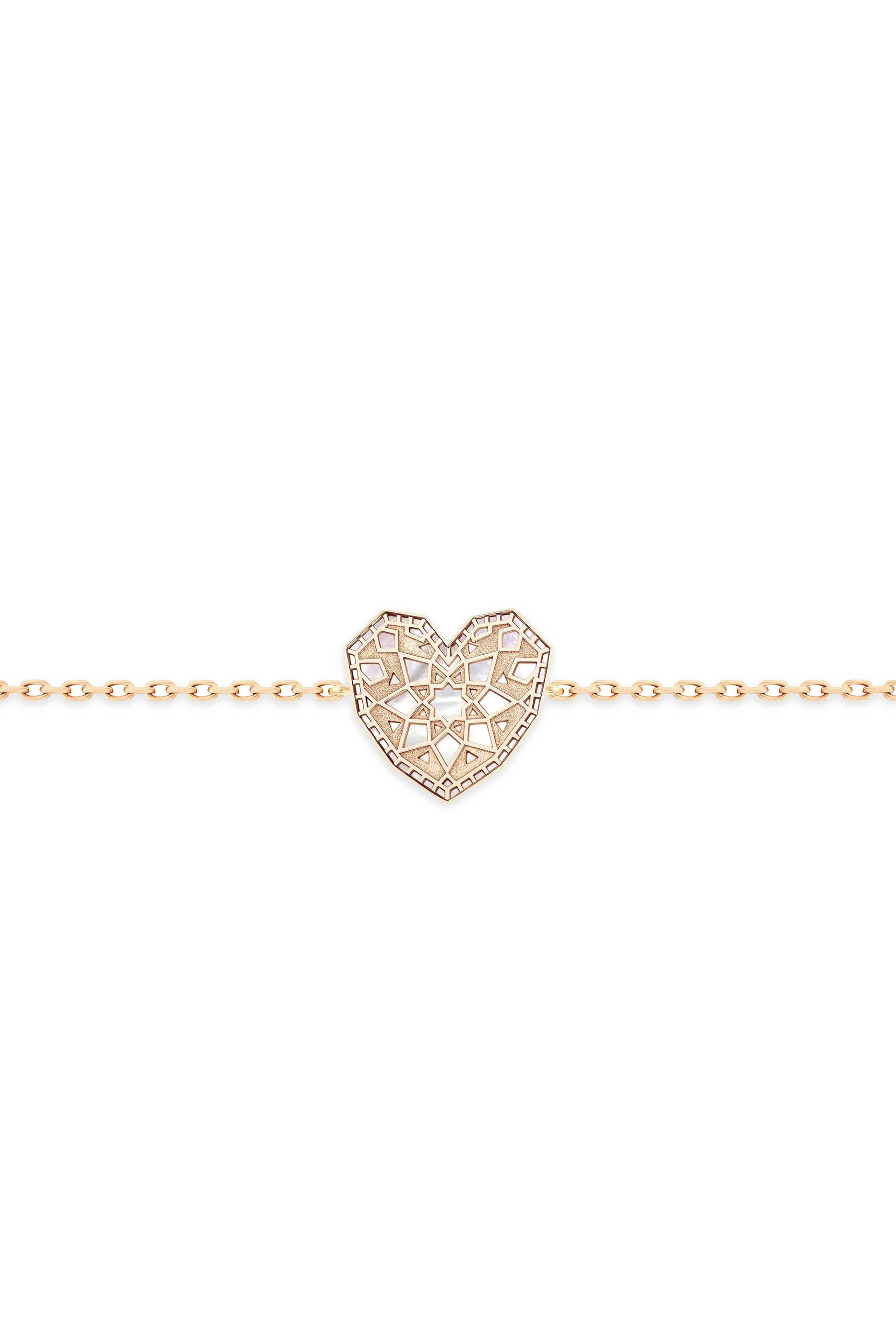 Qalb Turath Small Bracelet, 18k Pink Gold & Mother-of-Pearl, Diamonds
