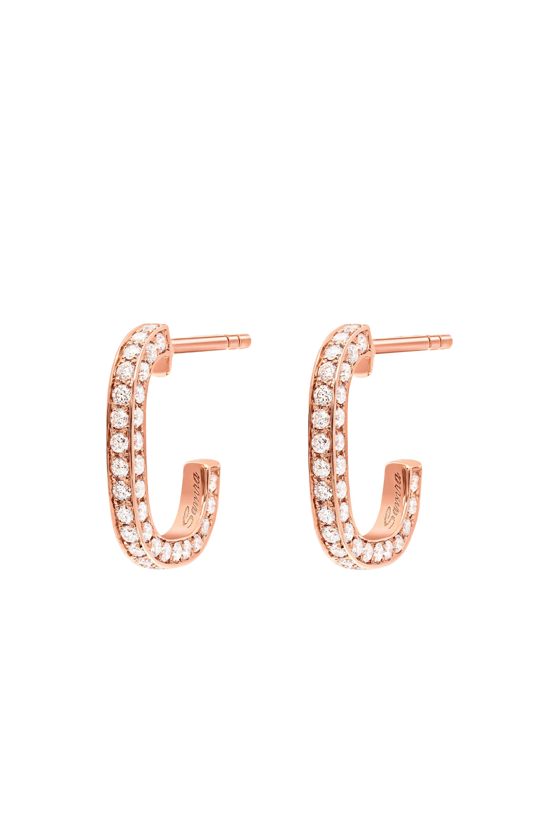 Wid Earrings, 18k Rose Gold & Diamonds