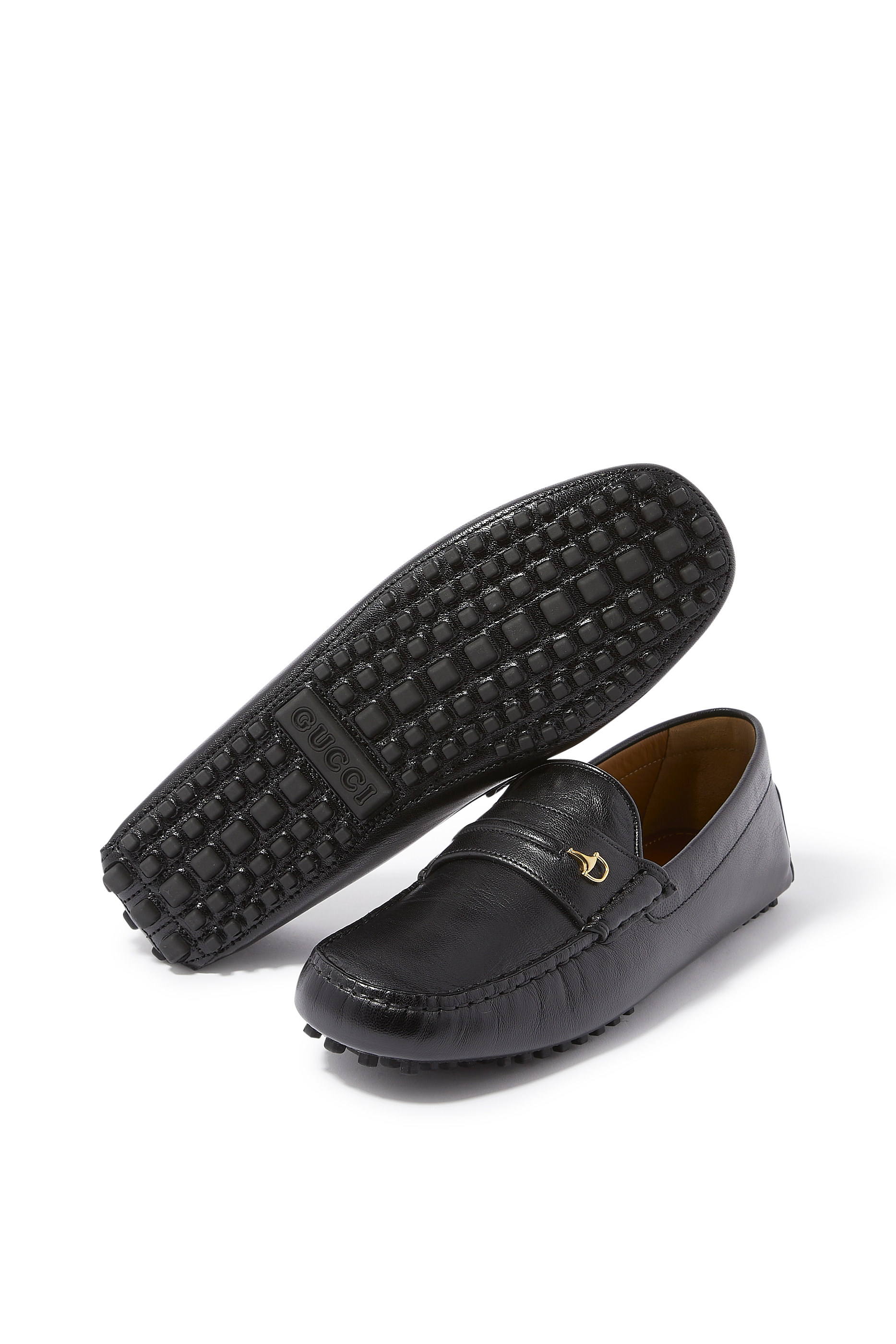 Driver Half Horsebit Leather Loafers