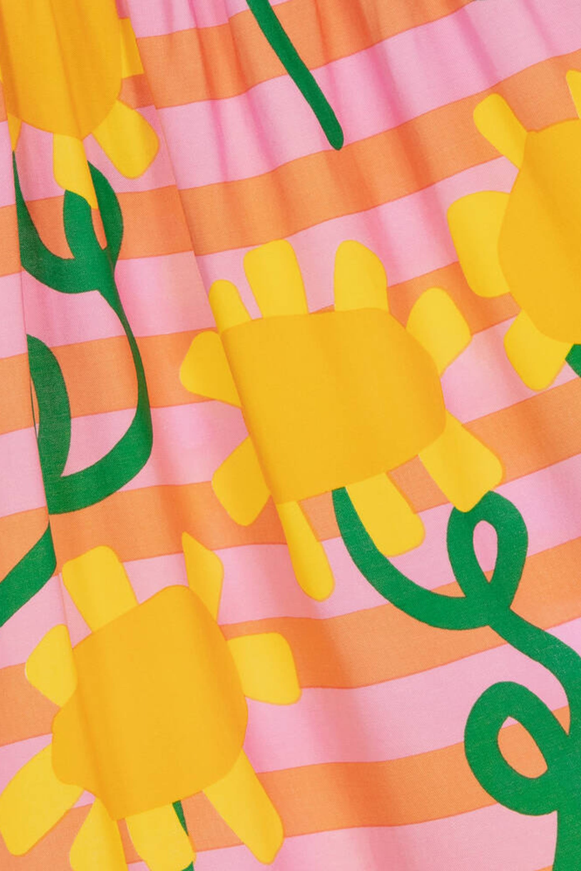 Kids Sunflowers & Stripes Cotton Dress