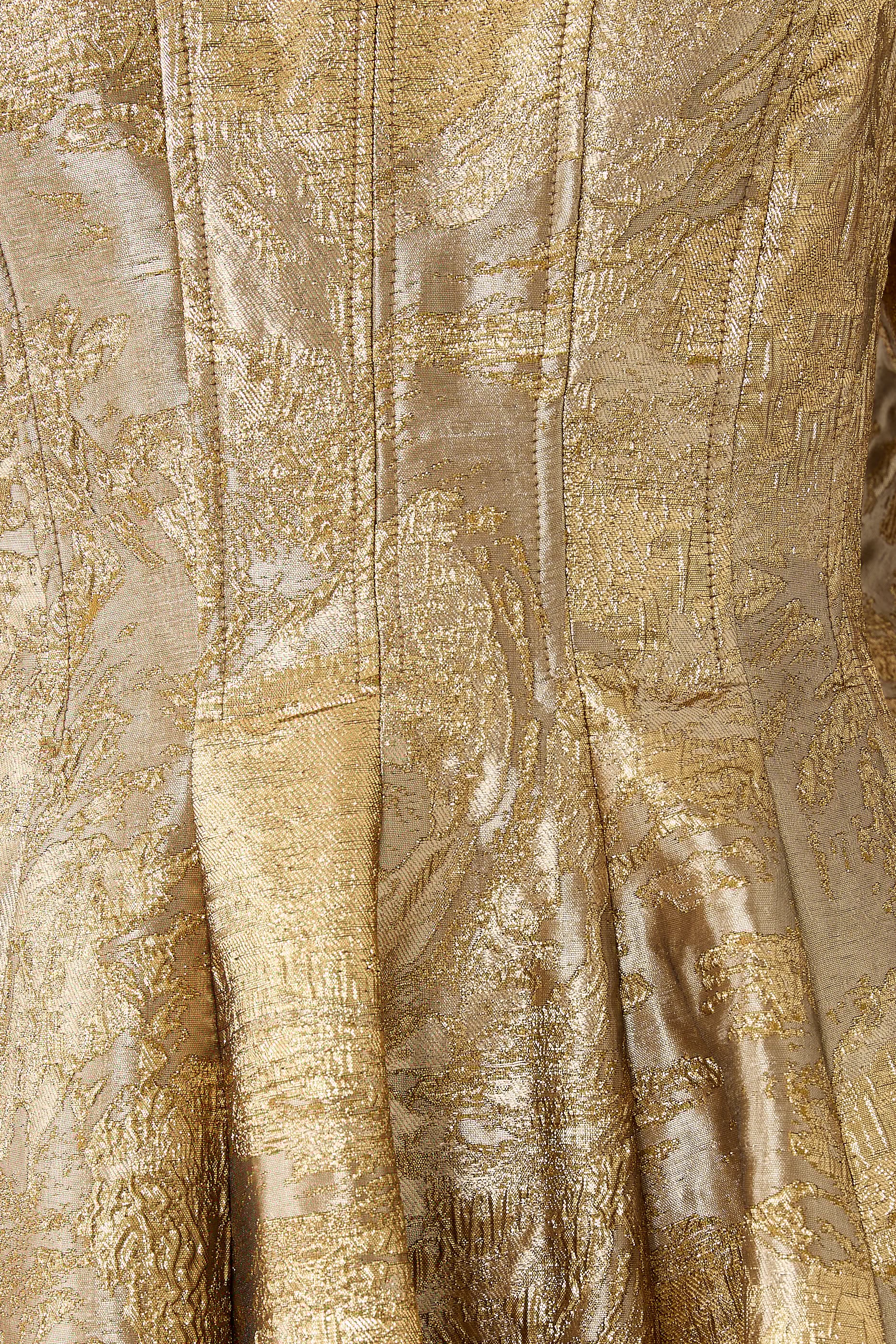 Claravelle Metallic Jacquard Gown