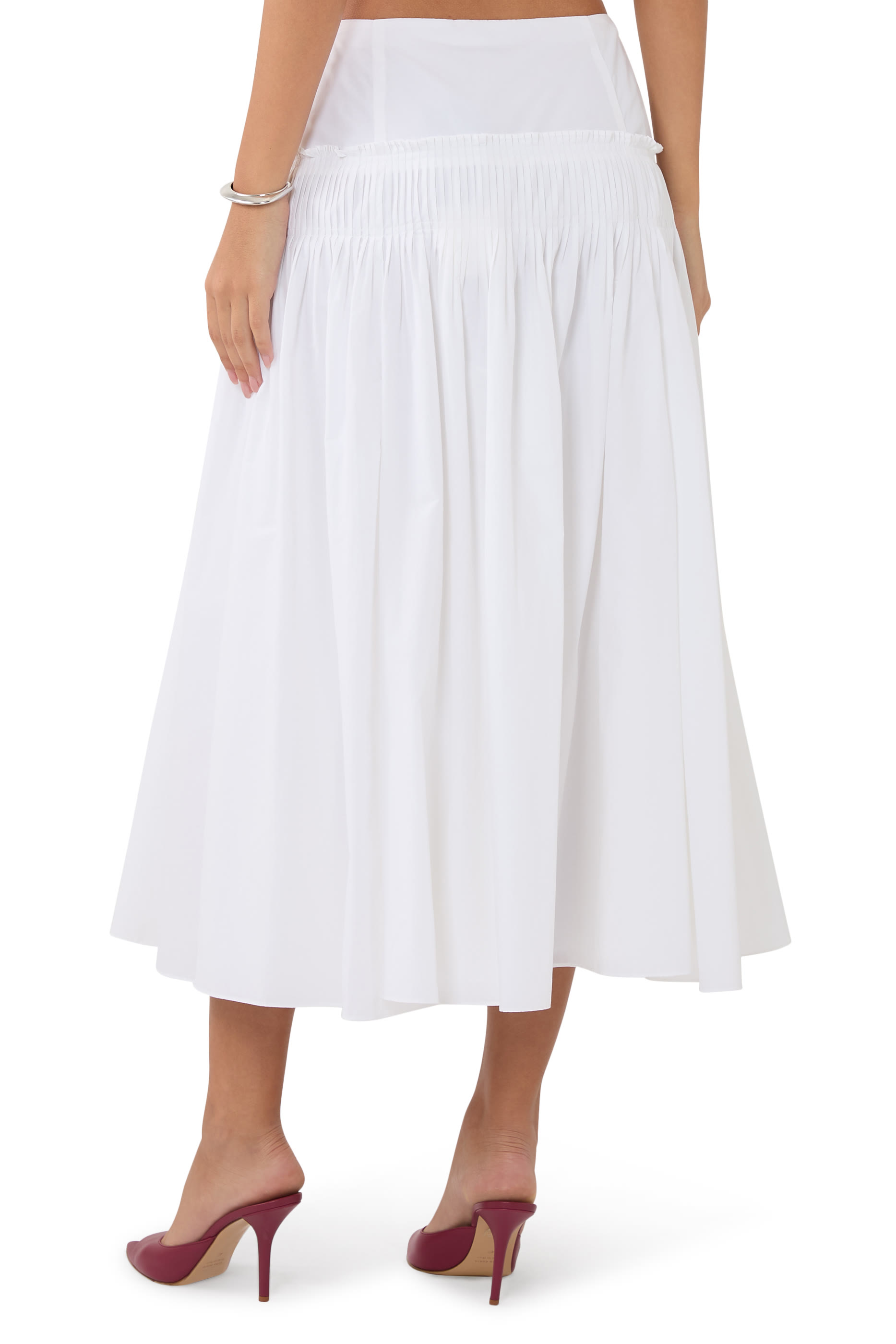  Accordion Maxi Skirt in Cotton-Blend 