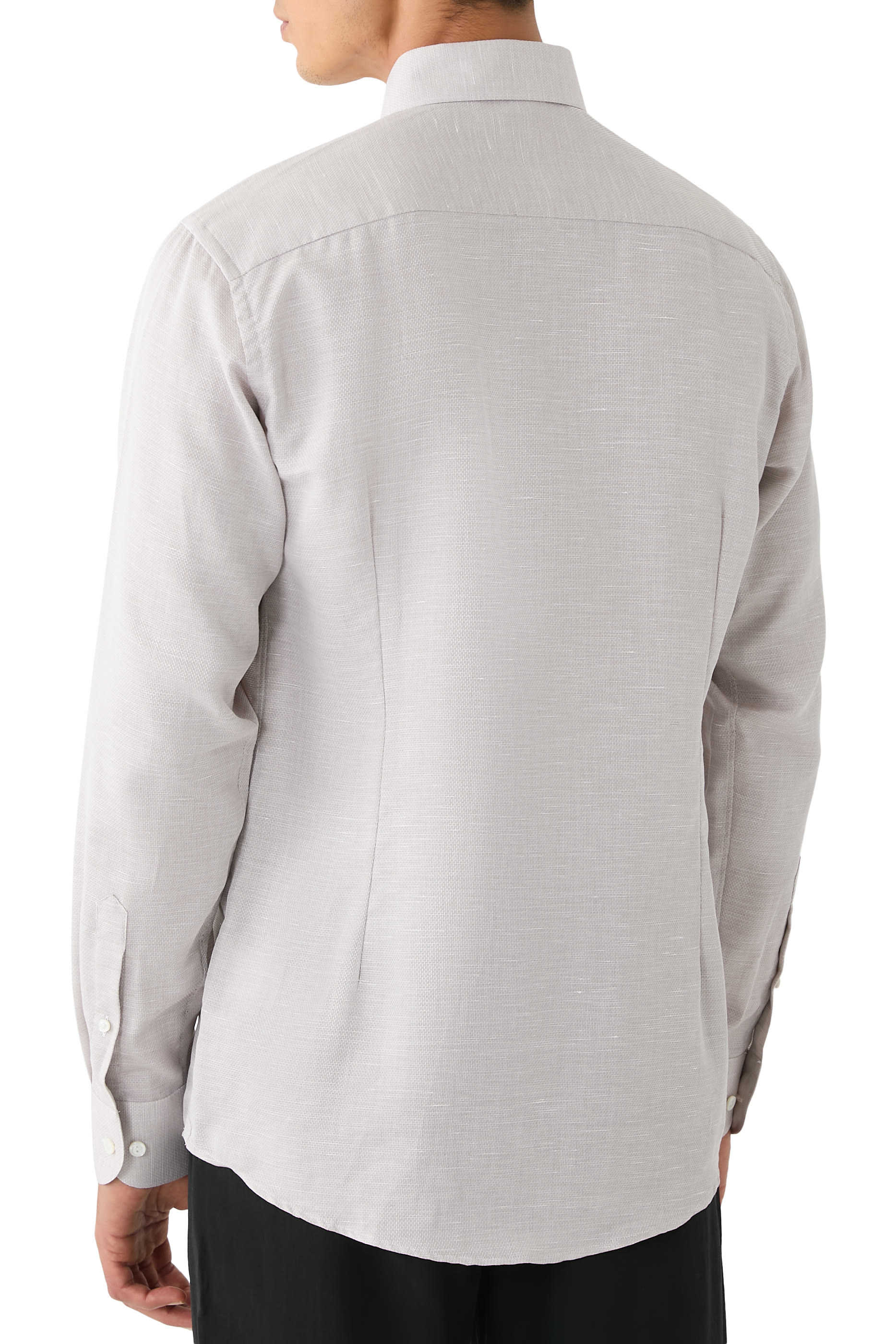 Semi-Solid Cotton Linen Shirt