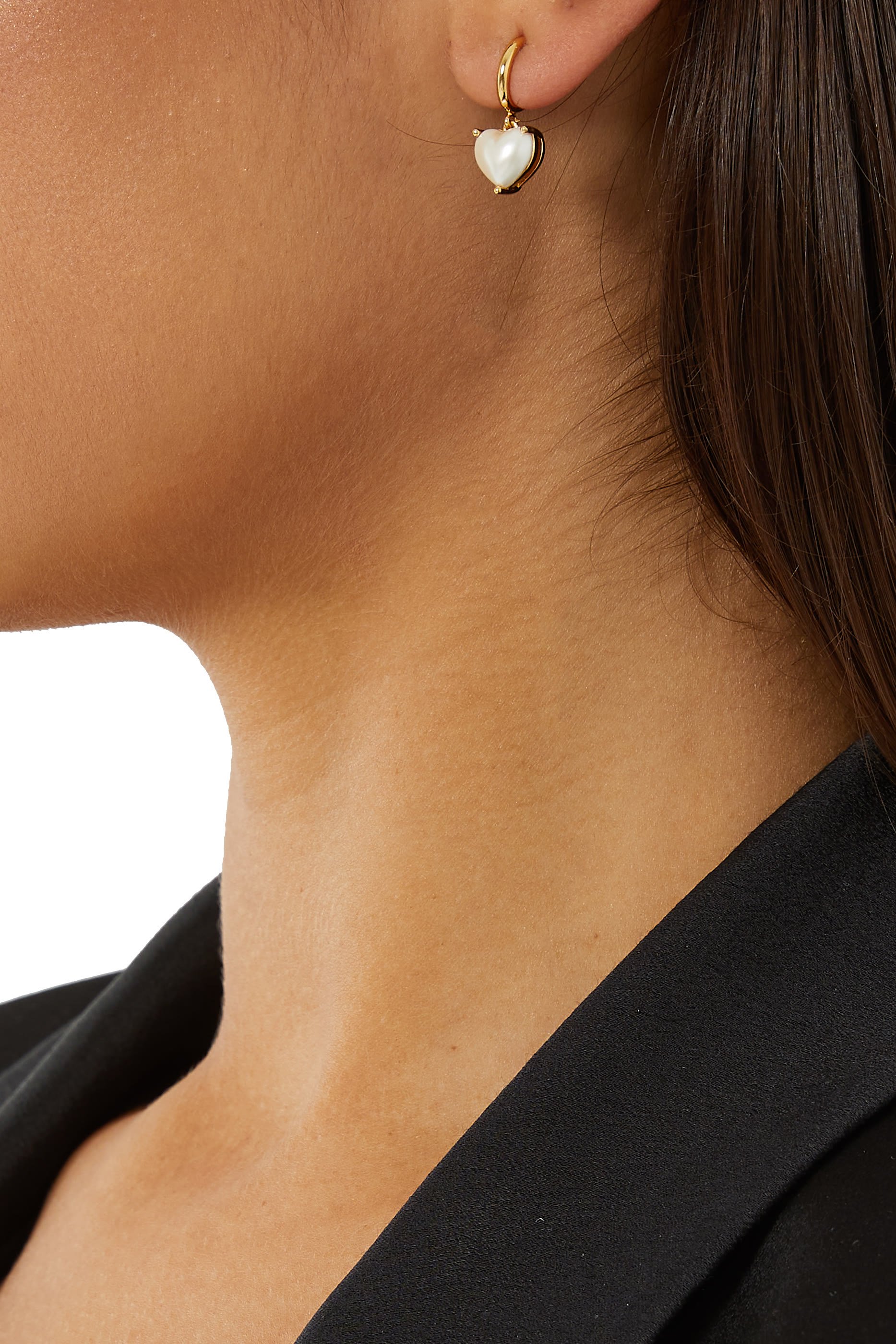 My Love Heart Huggies, Plated Metal & Faux Pearls