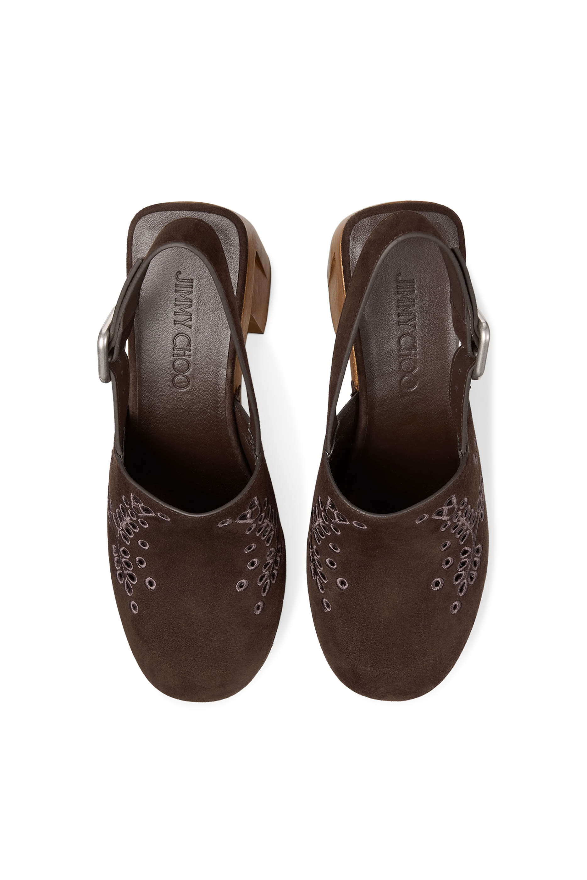 Alida 135 Platform Slingback Clogs with Sangallo Embroidery