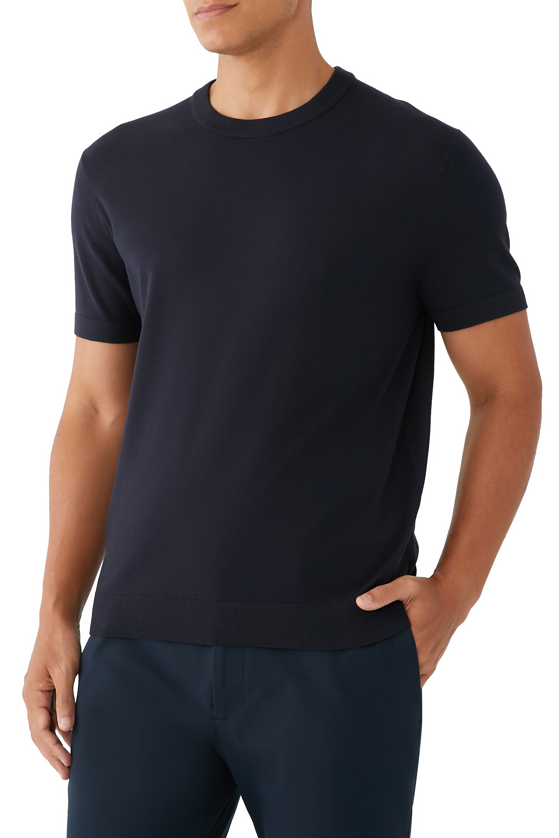 Sarior Short-Sleeve Sweater in Light Bilen