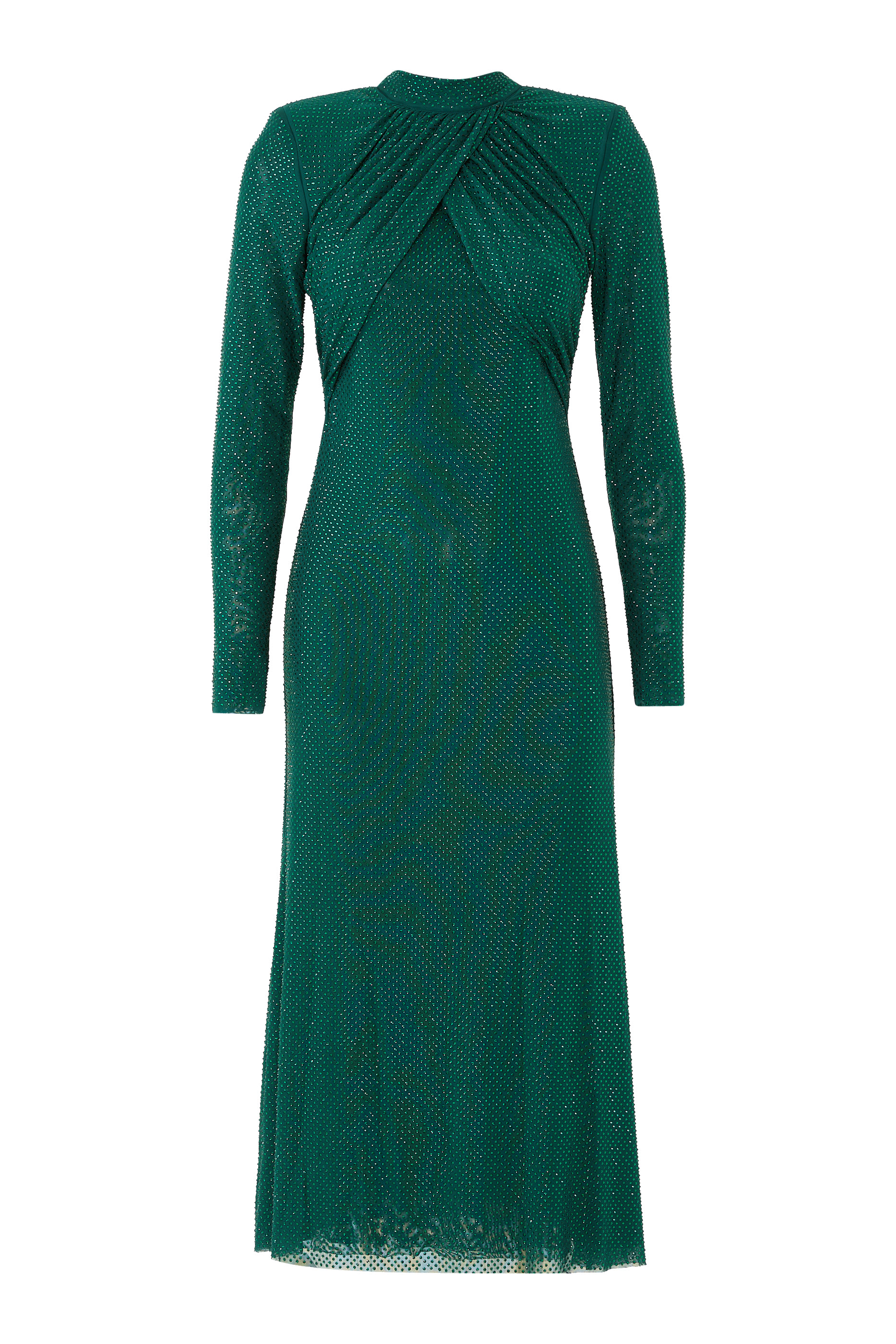 Rhinestone Mesh Midi Dress