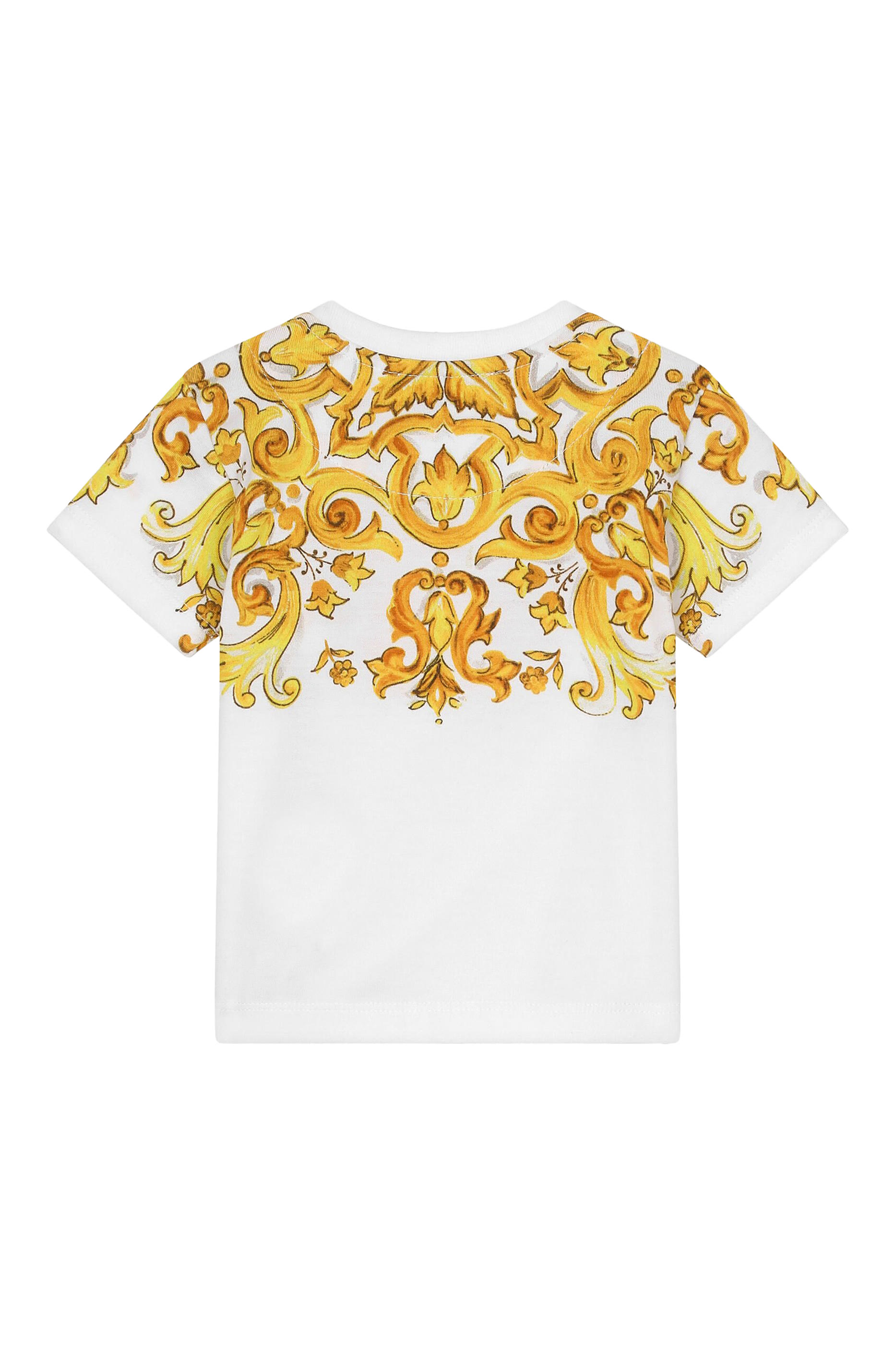 Kids Jersey Shirt with Yellow Majolica Print
