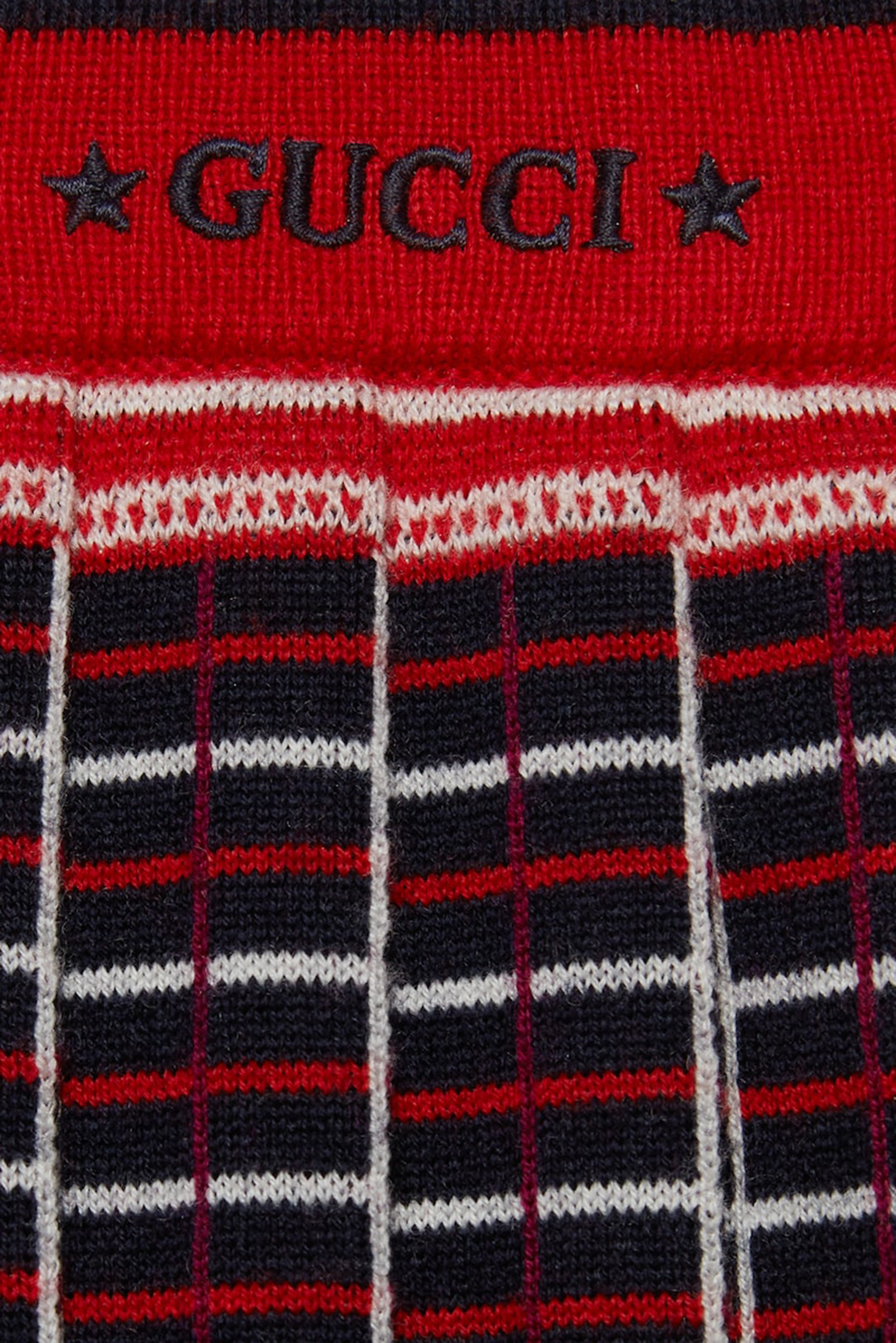 Kids Tartan Embroidered Wool Skirt