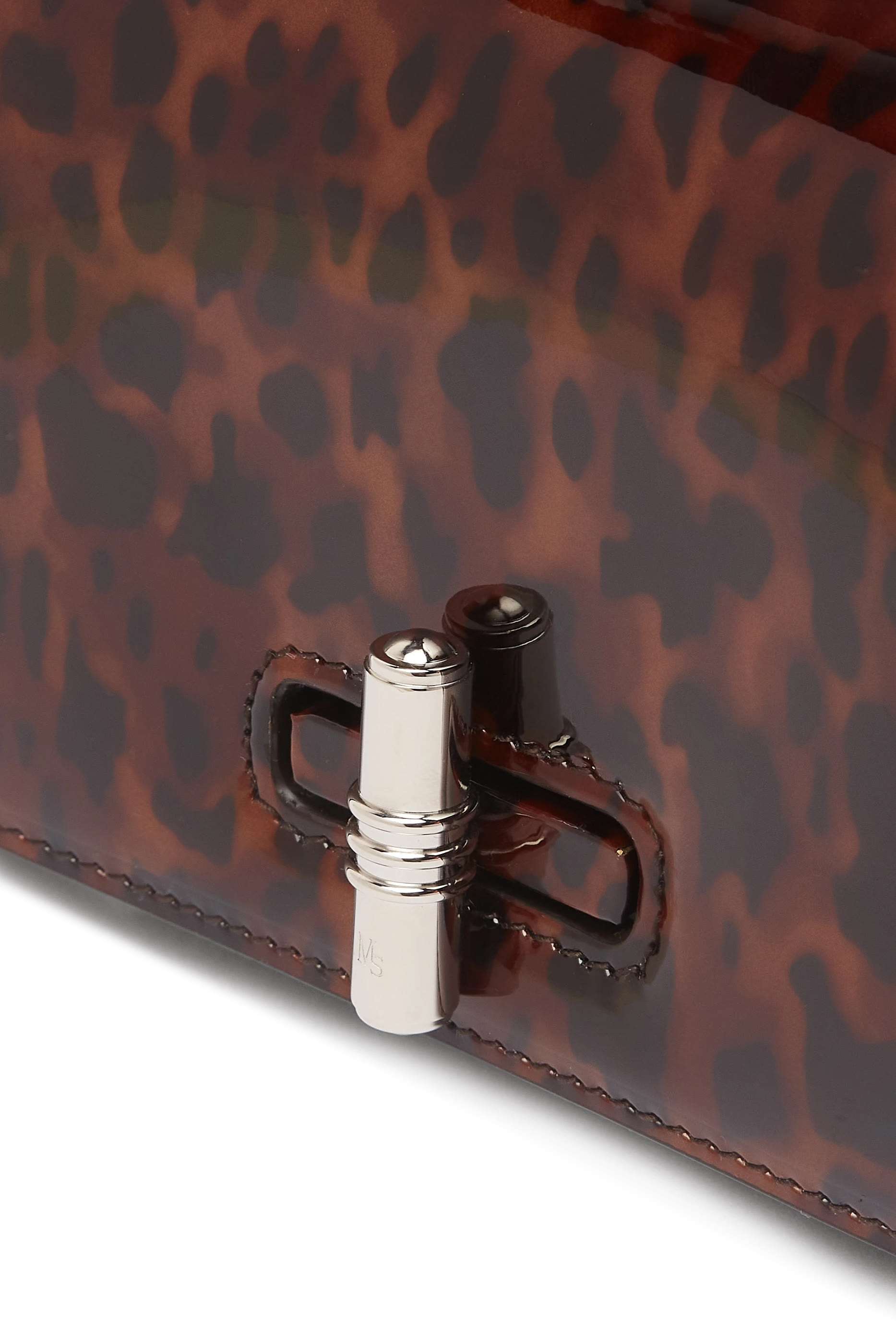 May Leopard Patent Clutch Bag