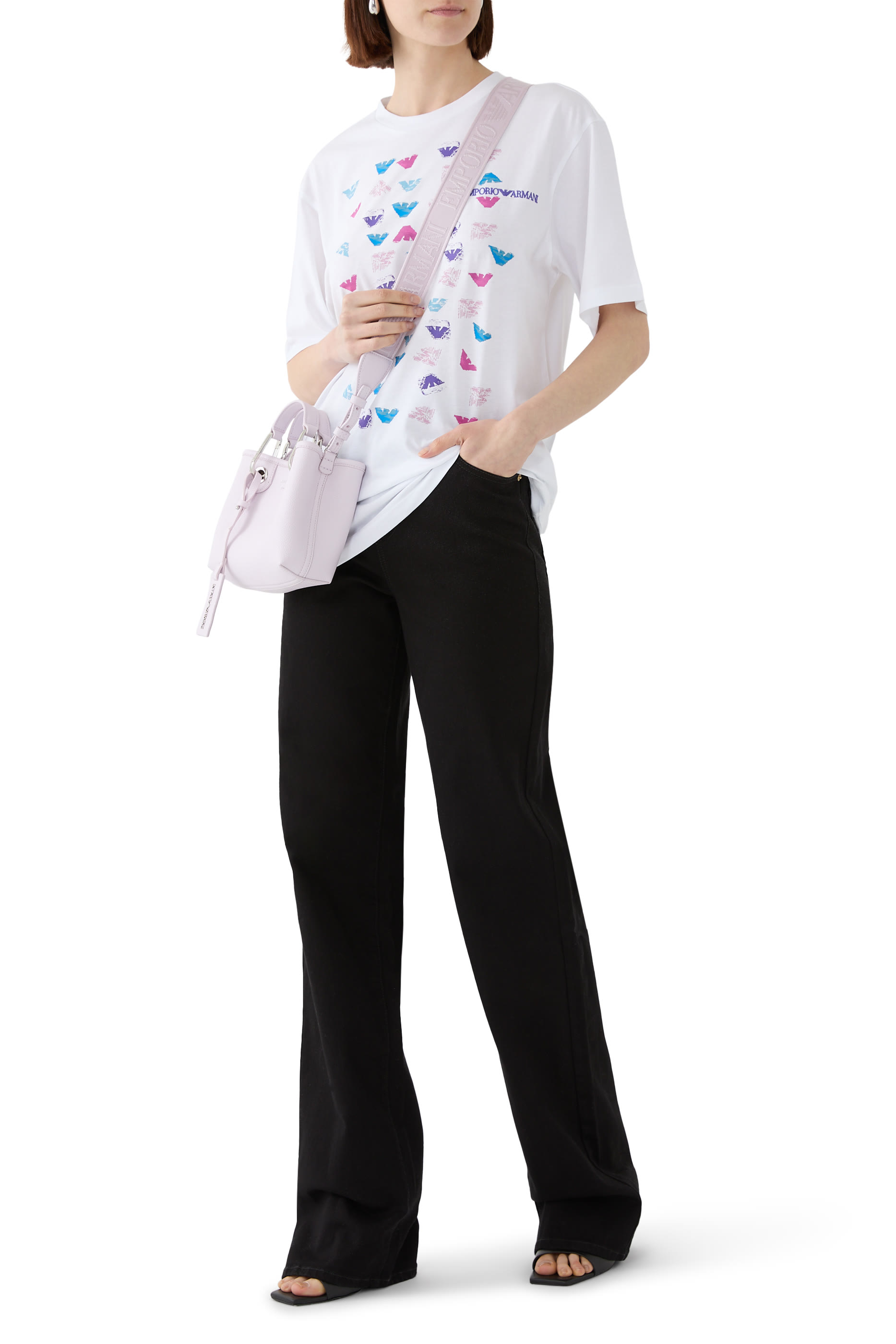 All-Over Eagle Print Jersey T-Shirt