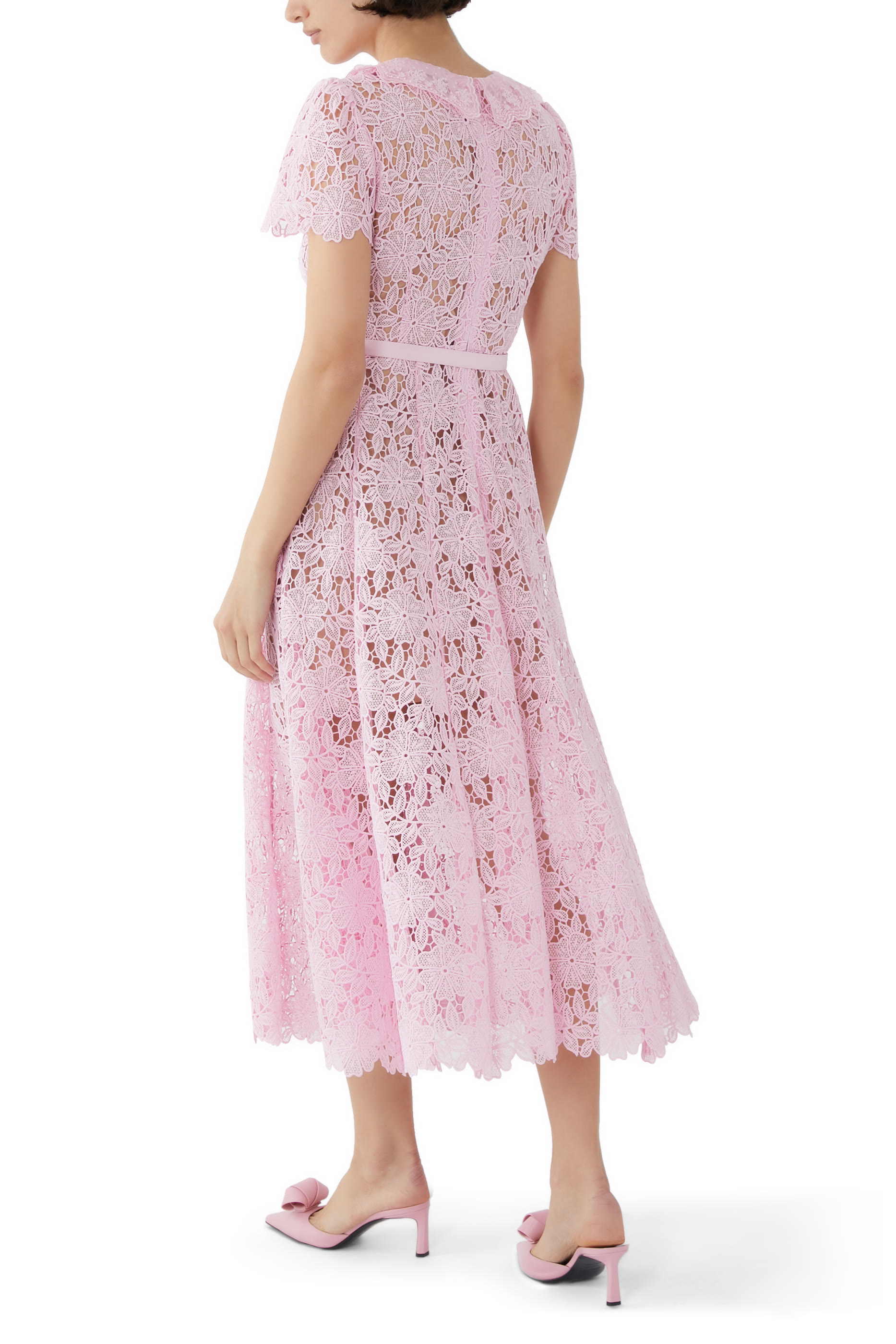 Guipure Lace Midi Dress