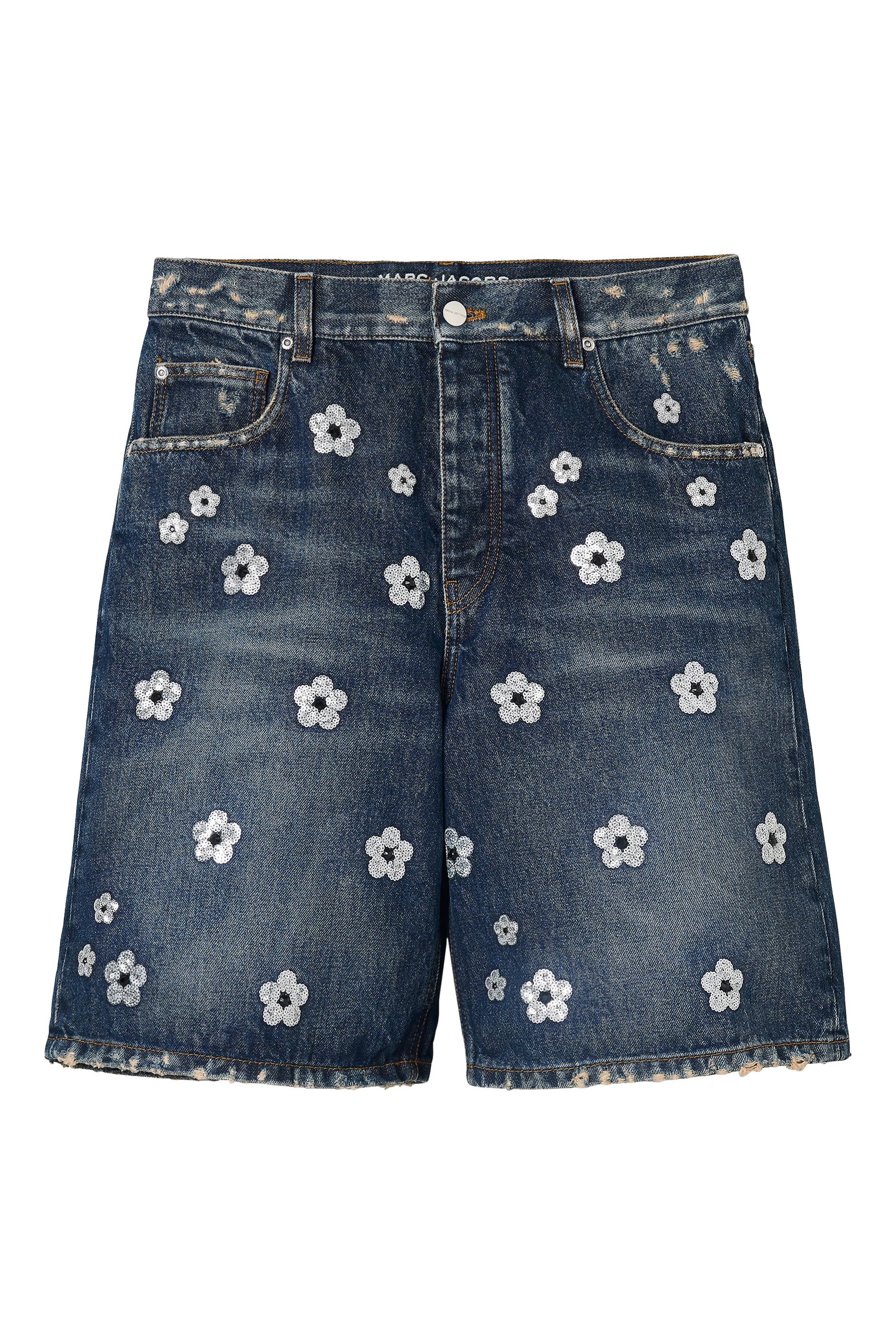 Sequin Daisy Wide Leg Shorts