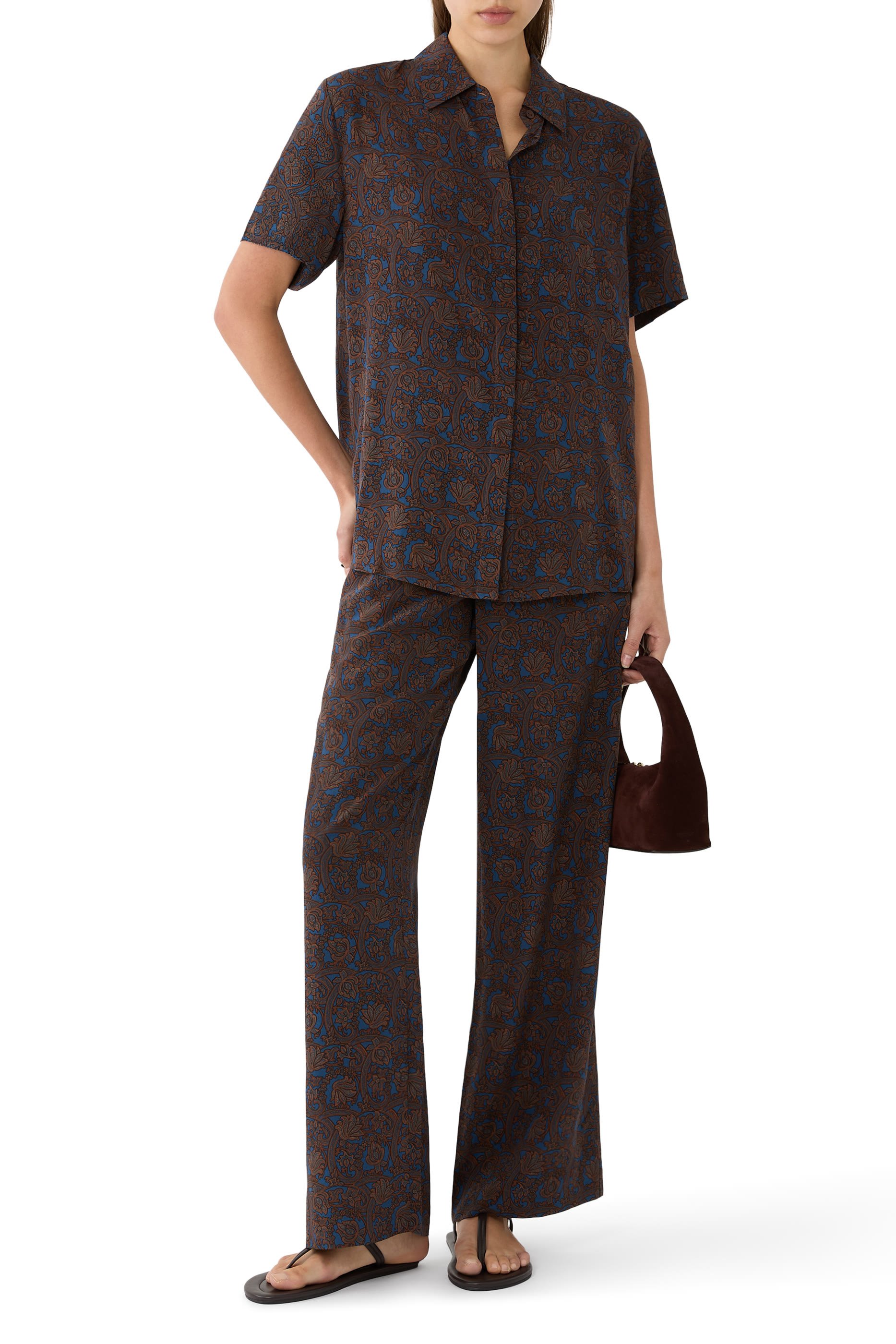 Drawstring Agave Print Pants