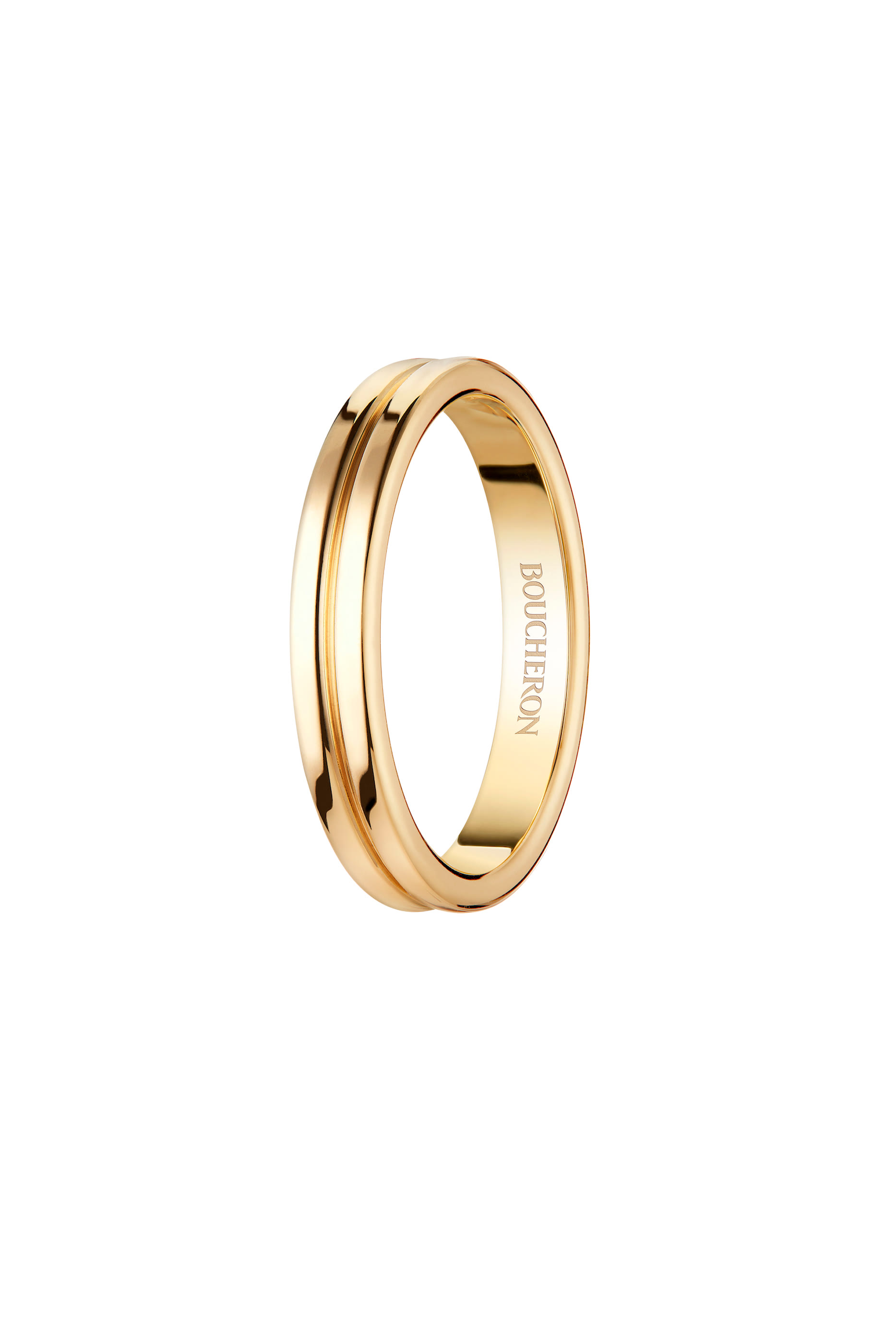 Godron Wedding Band, 18k Yellow Gold