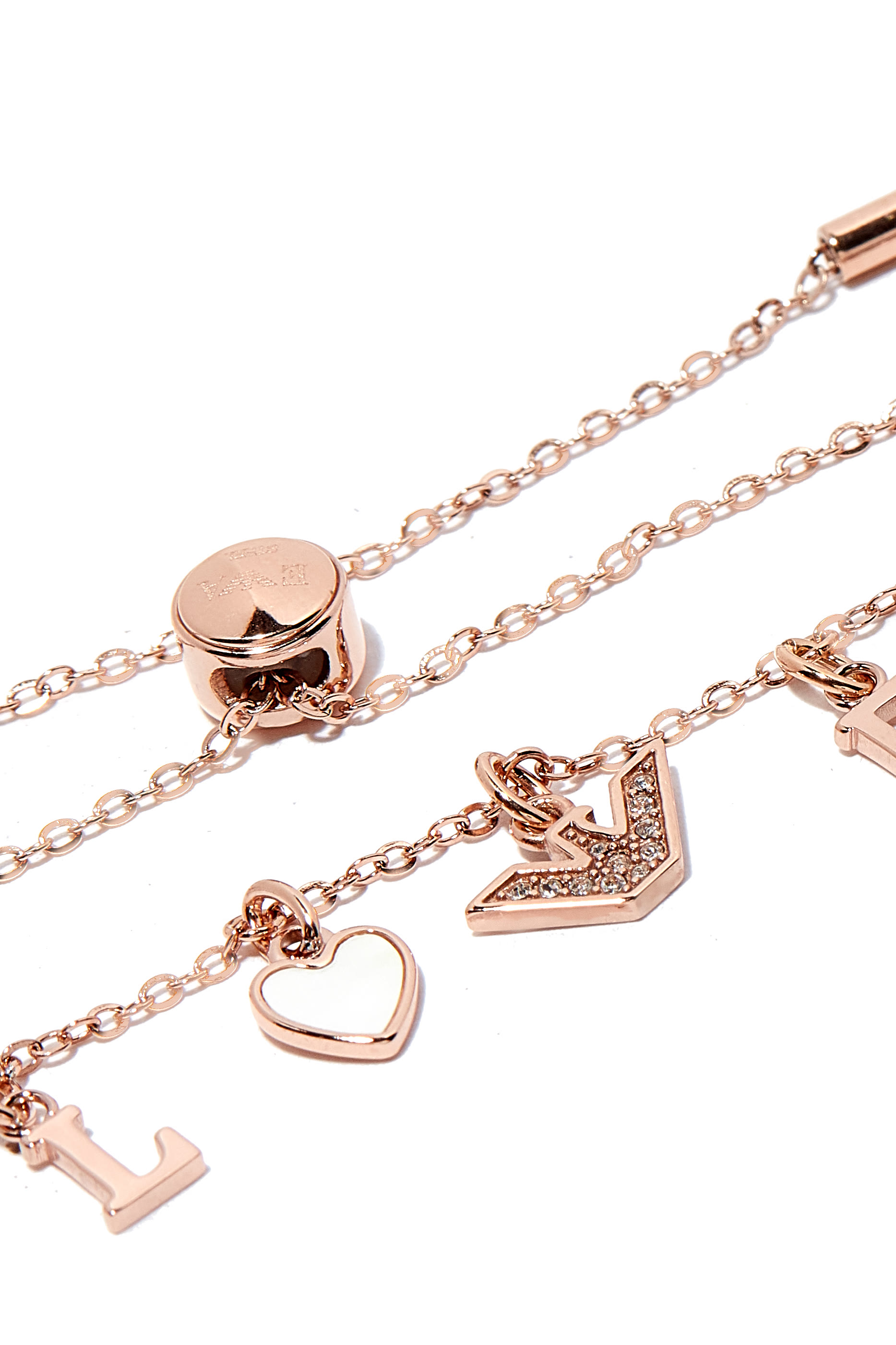 'Love' Bracelet, Stainless Steel & Crystals