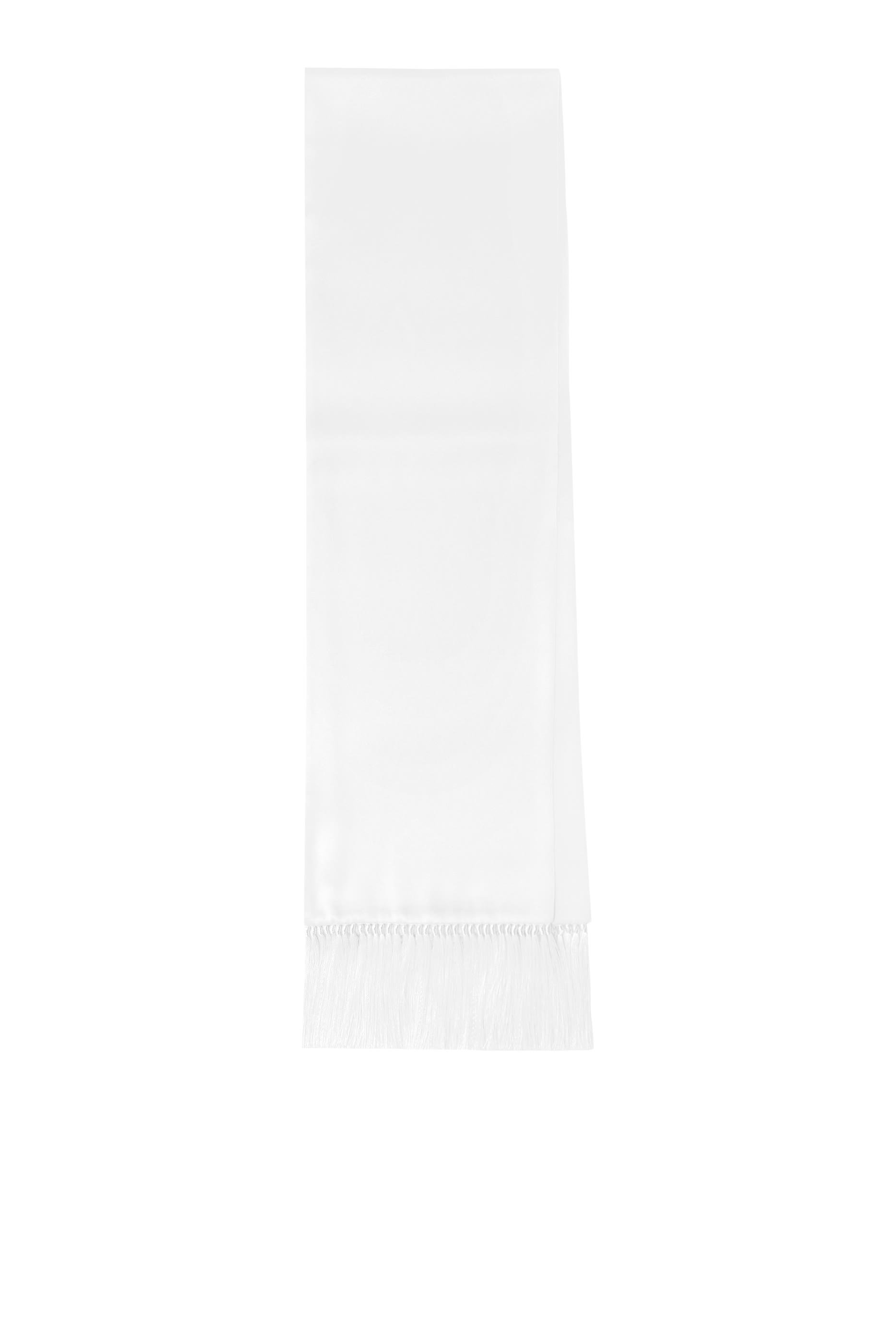 Silk Satin Scarf with Fringing