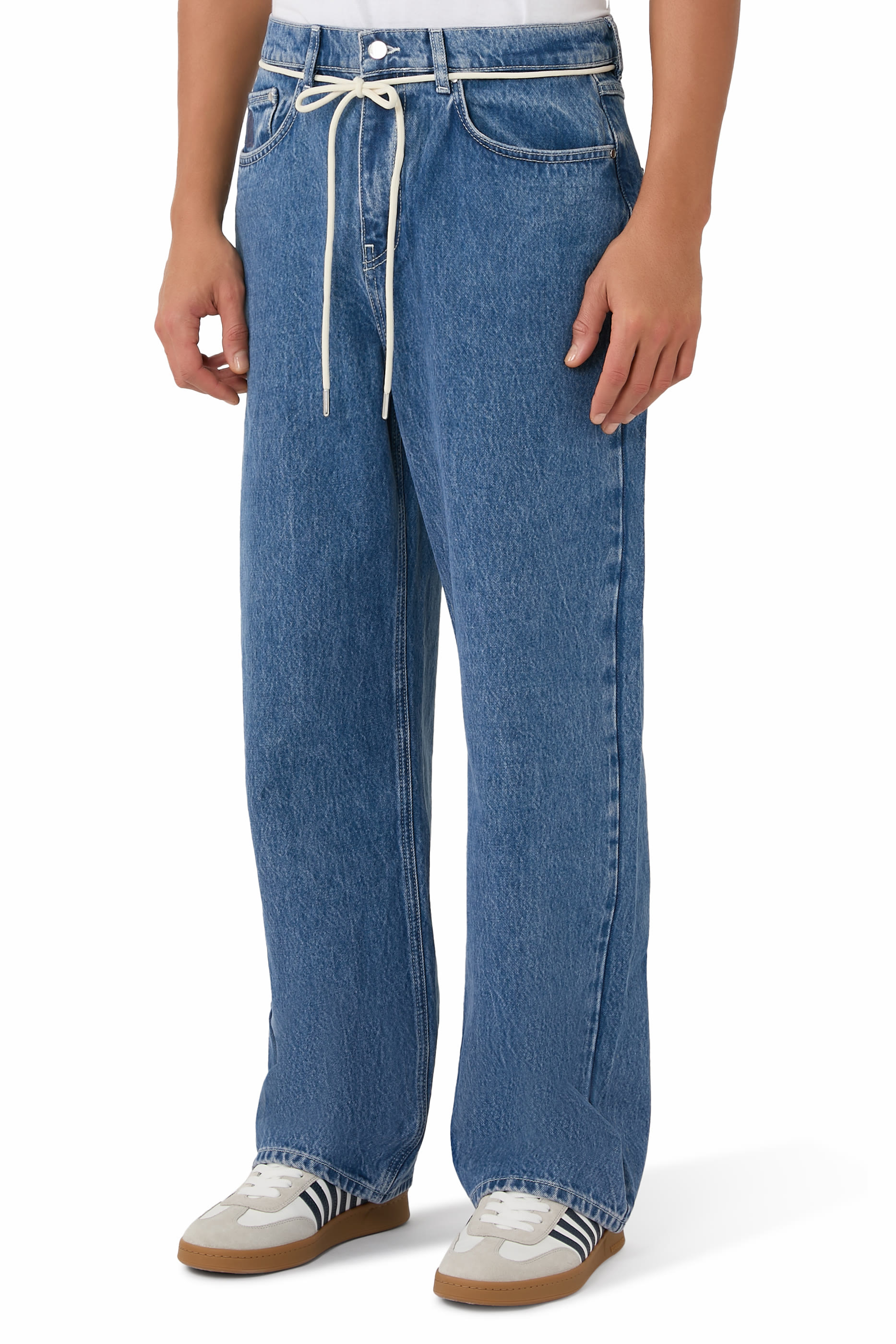 Denim Block Pants