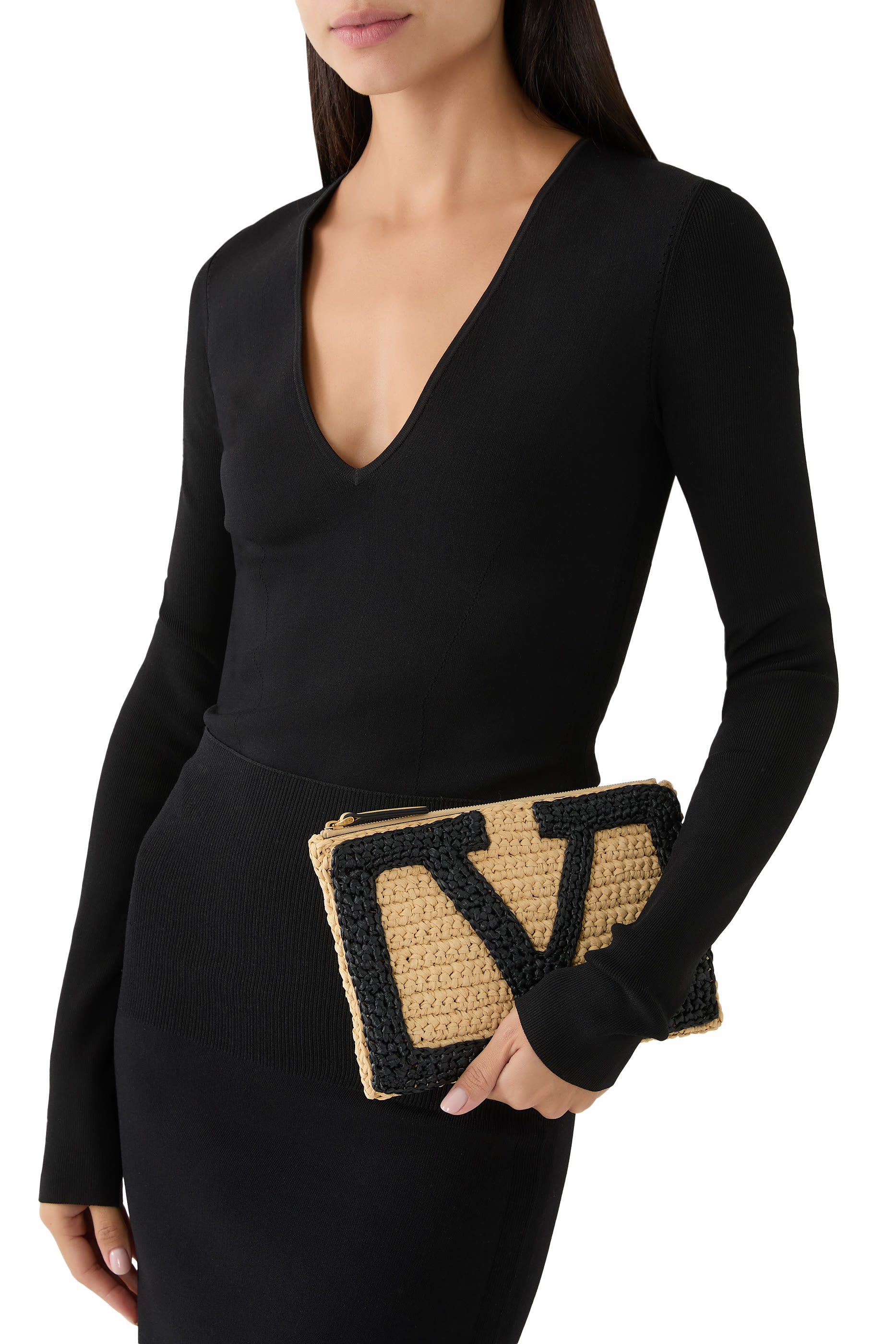 Viva Superstar Synthetic Raffia Pouch