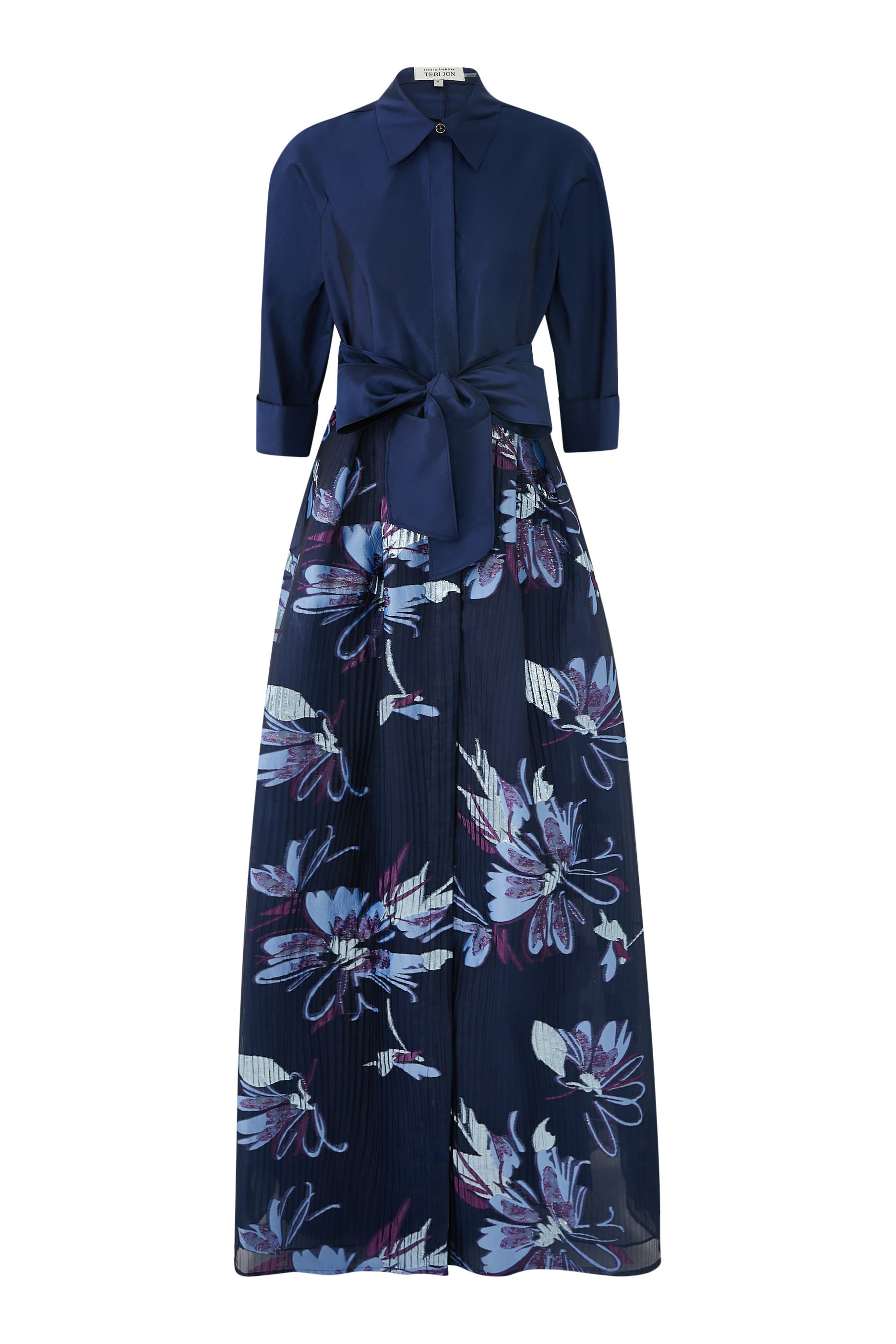  Taffeta Textured Floral Organza Gown