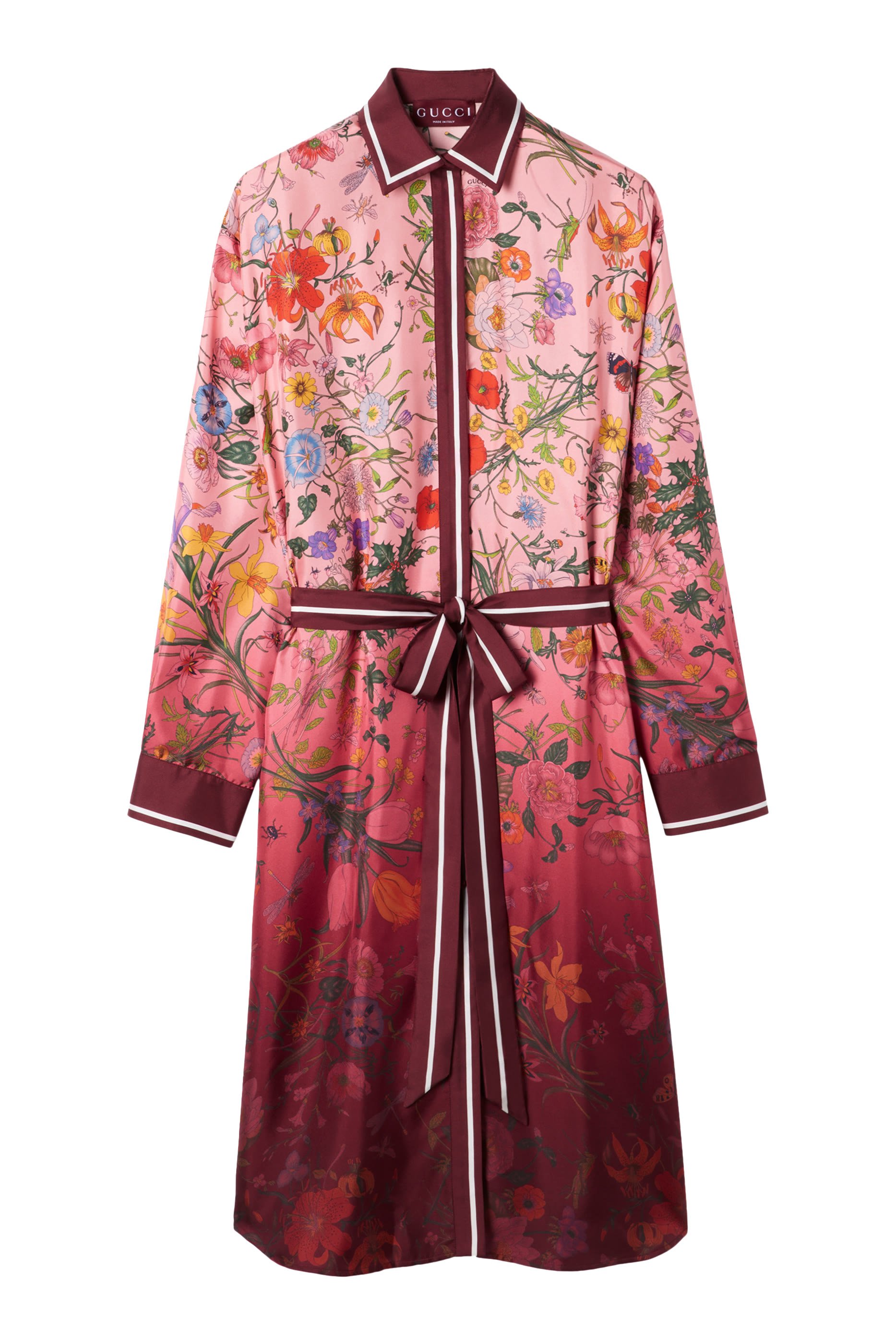 Printed Silk Twill Shirt Dress