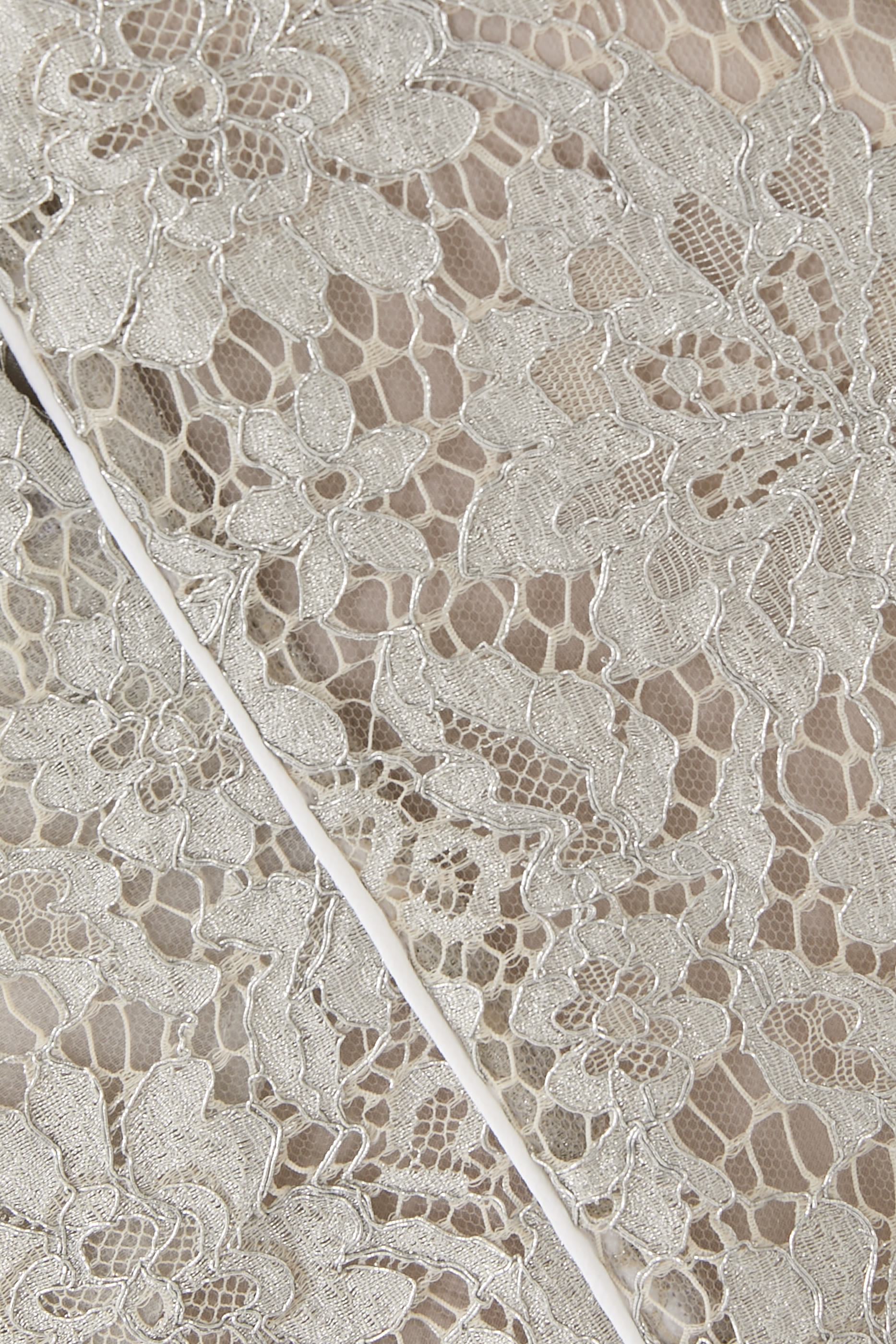 Floral Lace Lam&eacute; Pants