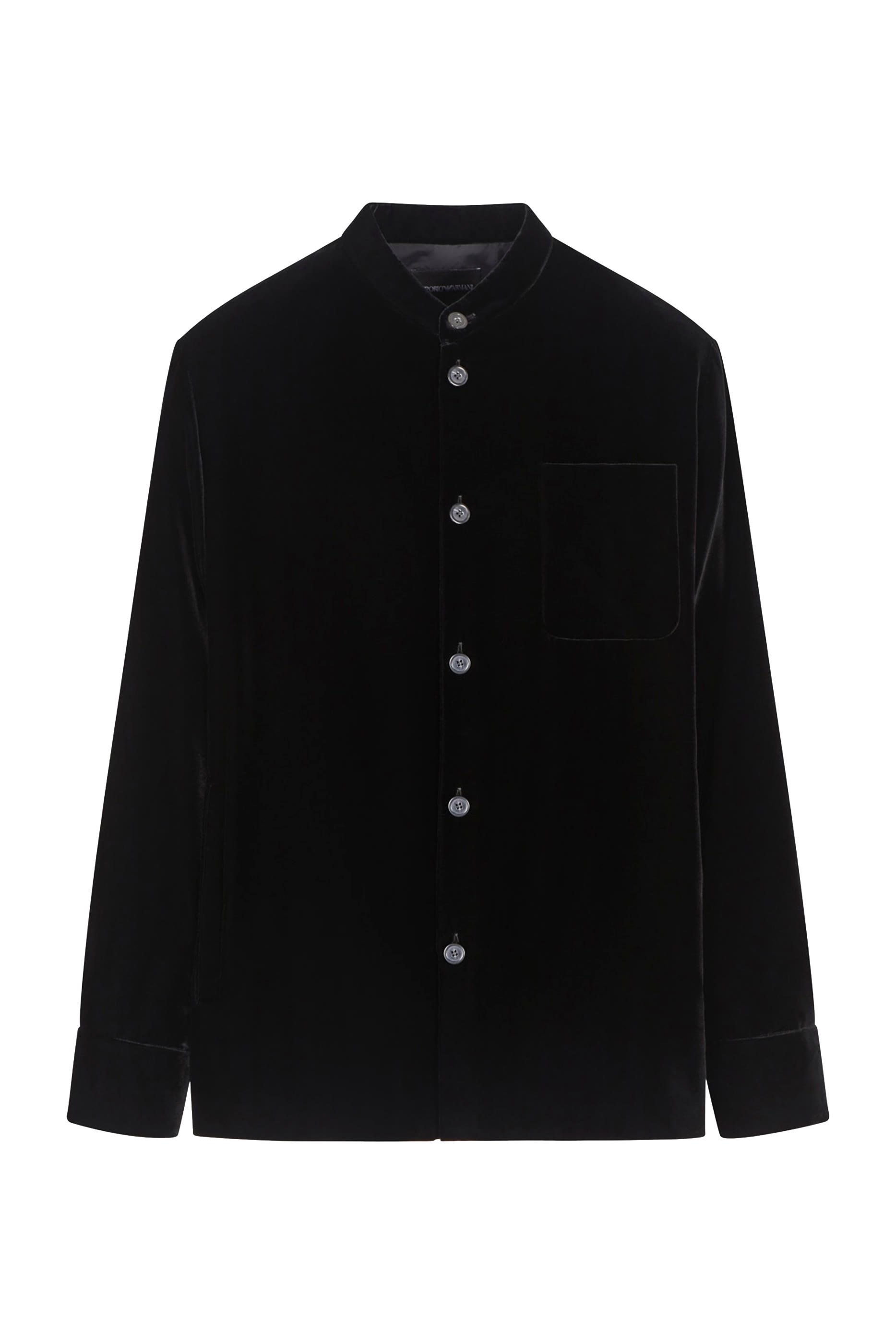  Icon Smooth Velvet Shirt Jacket with Guru Collar