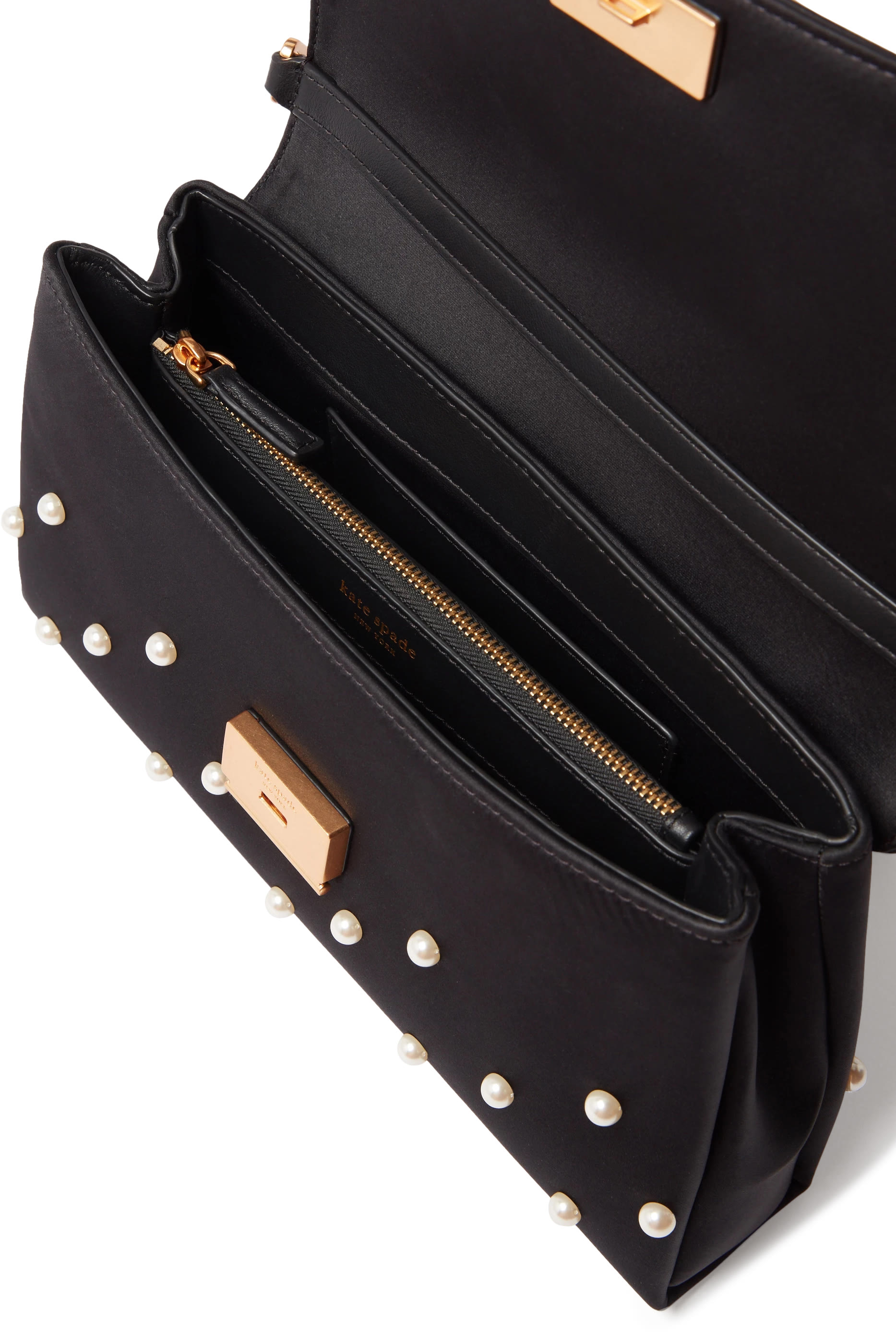 Grace Pearl Embellished Satin Clutch Bag
