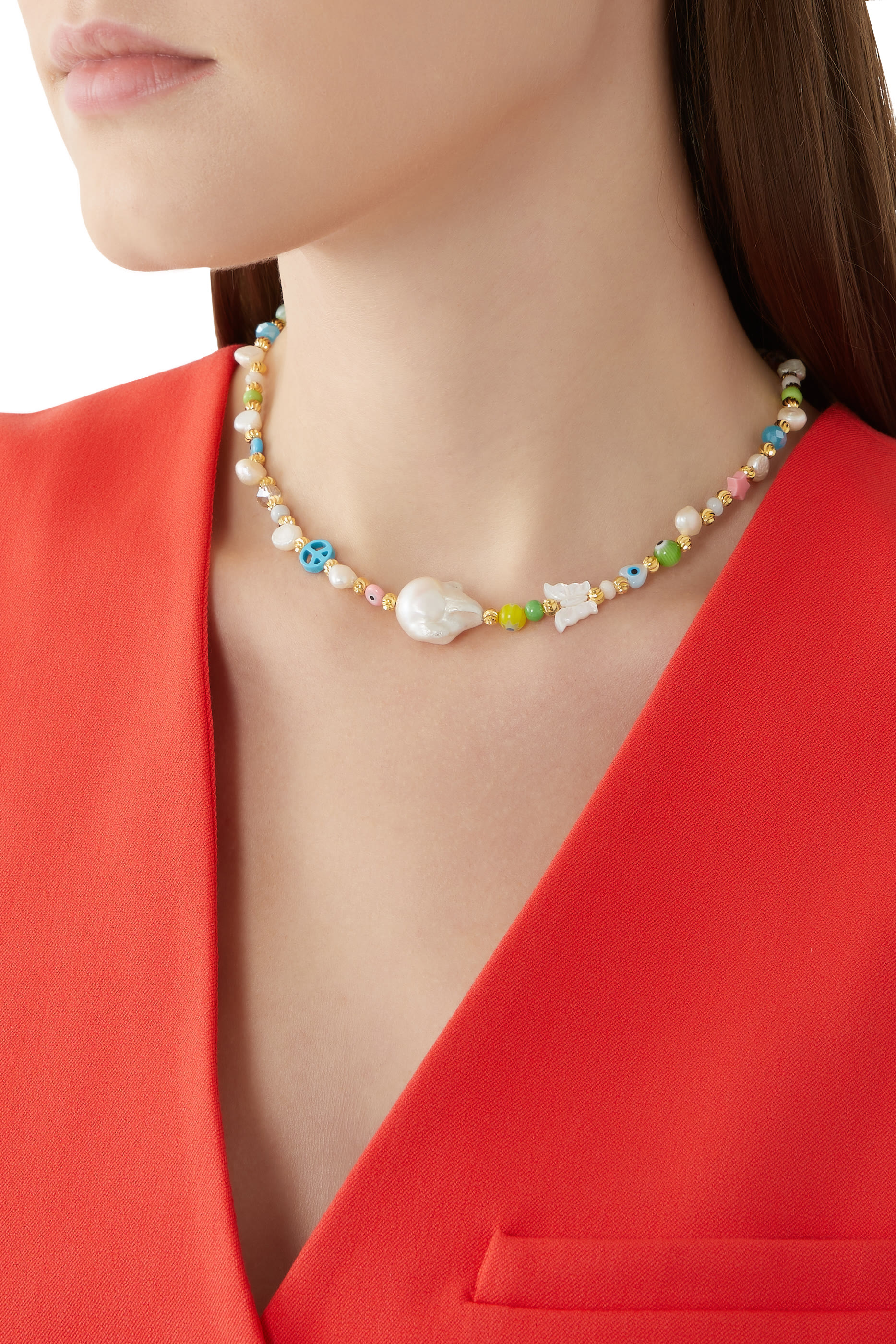 Ferris Bueller Choker, 24k Gold-Plated Beads & Fresh Water Beads