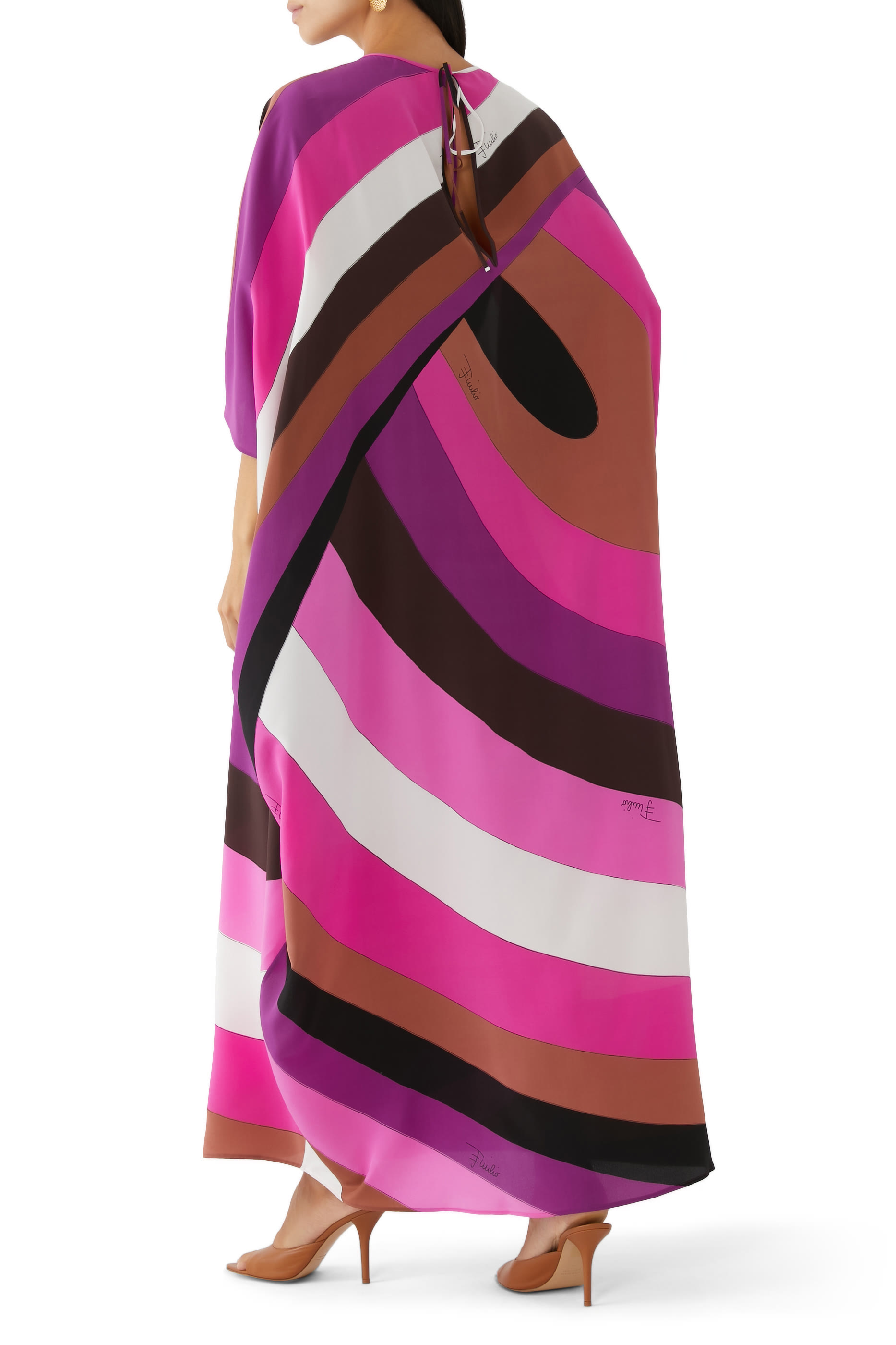 Iride-Print Silk Kaftan