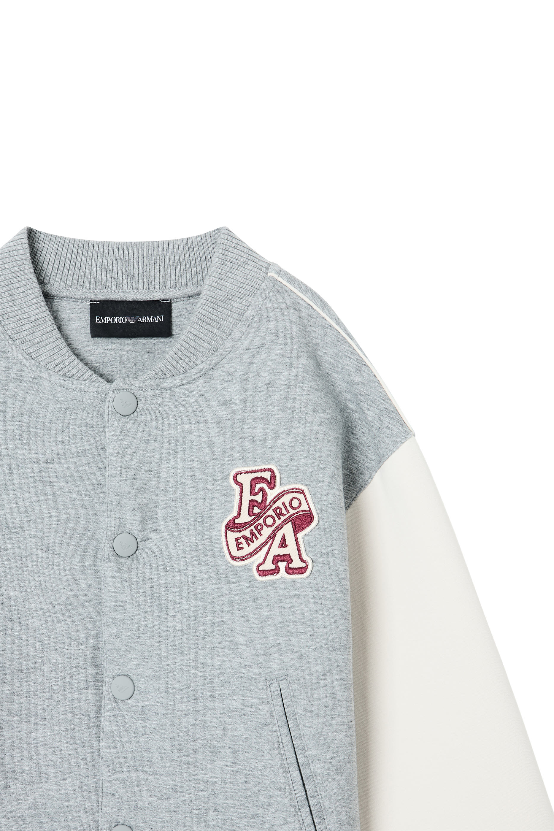 Kids Contrasting Sleeves Varsity Sweatshirt