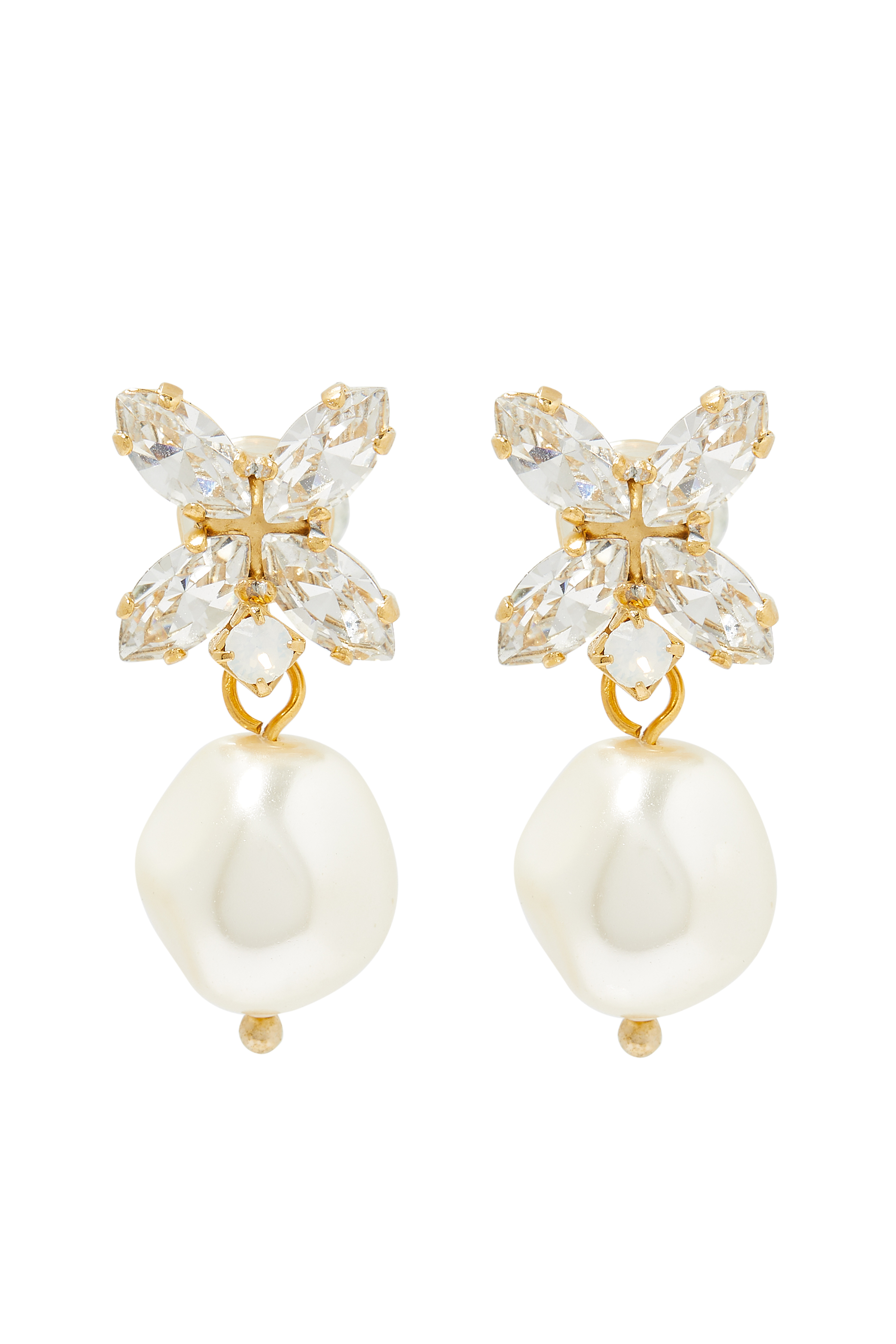 Honey Bee Earrings Crystal Pearl