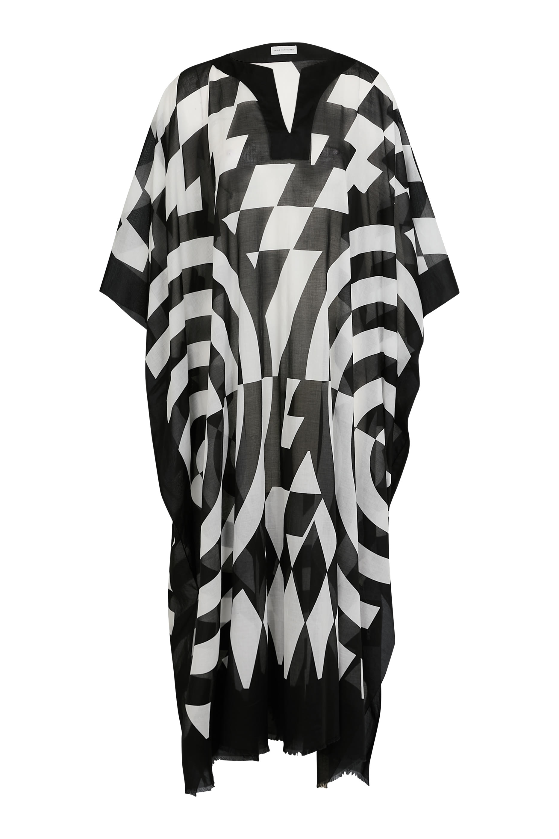 Fringed Hems Printed Kaftan