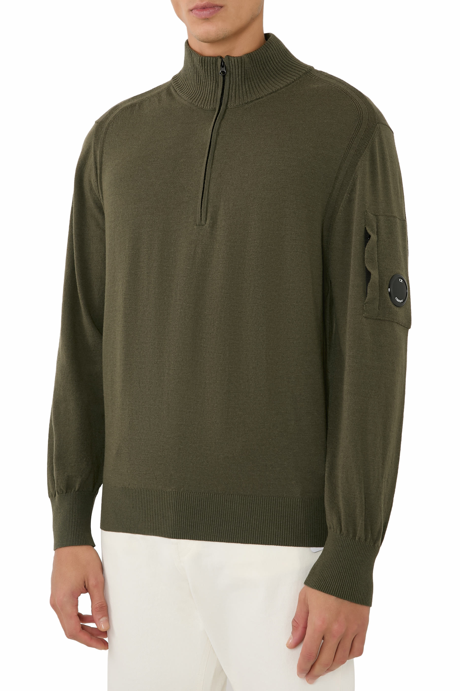 Half Zip Knit Collar Polo