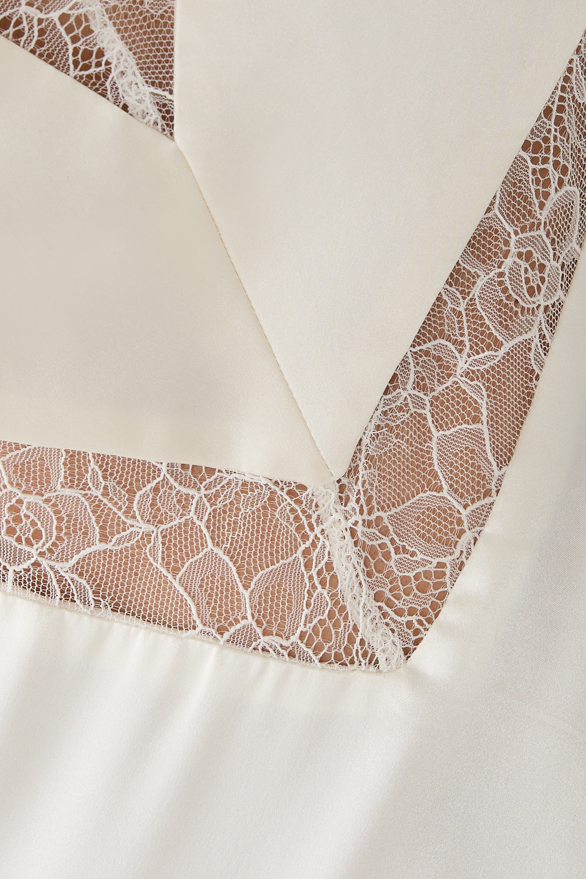 La Lune Cumulus Silk Plunged Lace Maxi Dress