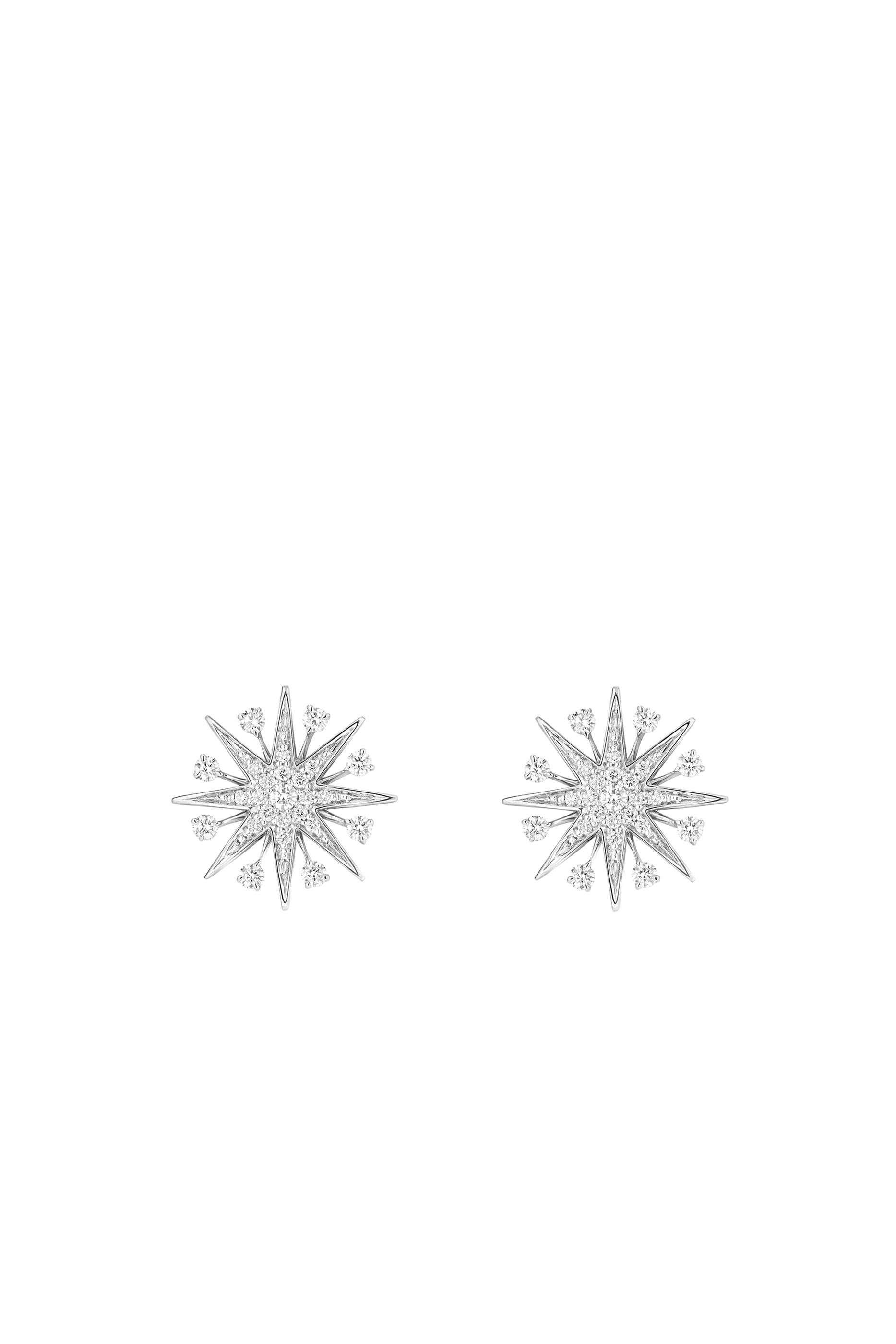 Starlight Mini Icons Stud Earrings, 18K White Gold & Diamonds