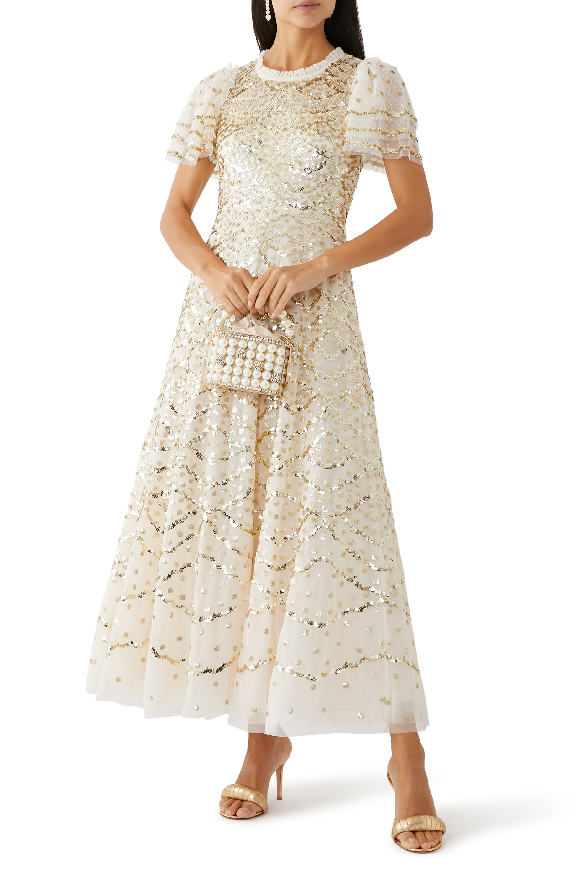 Deco Dot Gloss Ankle Gown