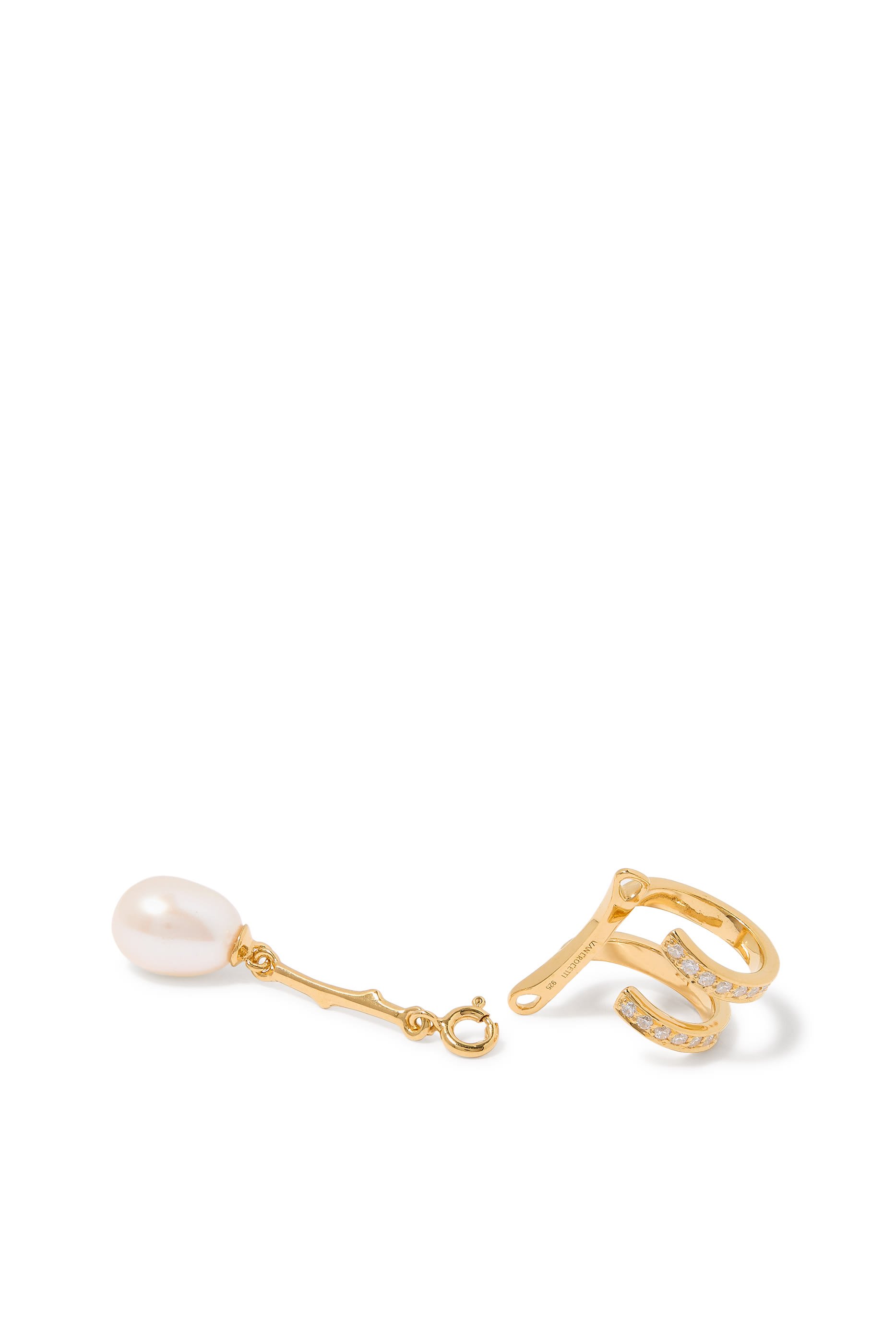 Encrusted Spiral Pear Drop Single Earcuff