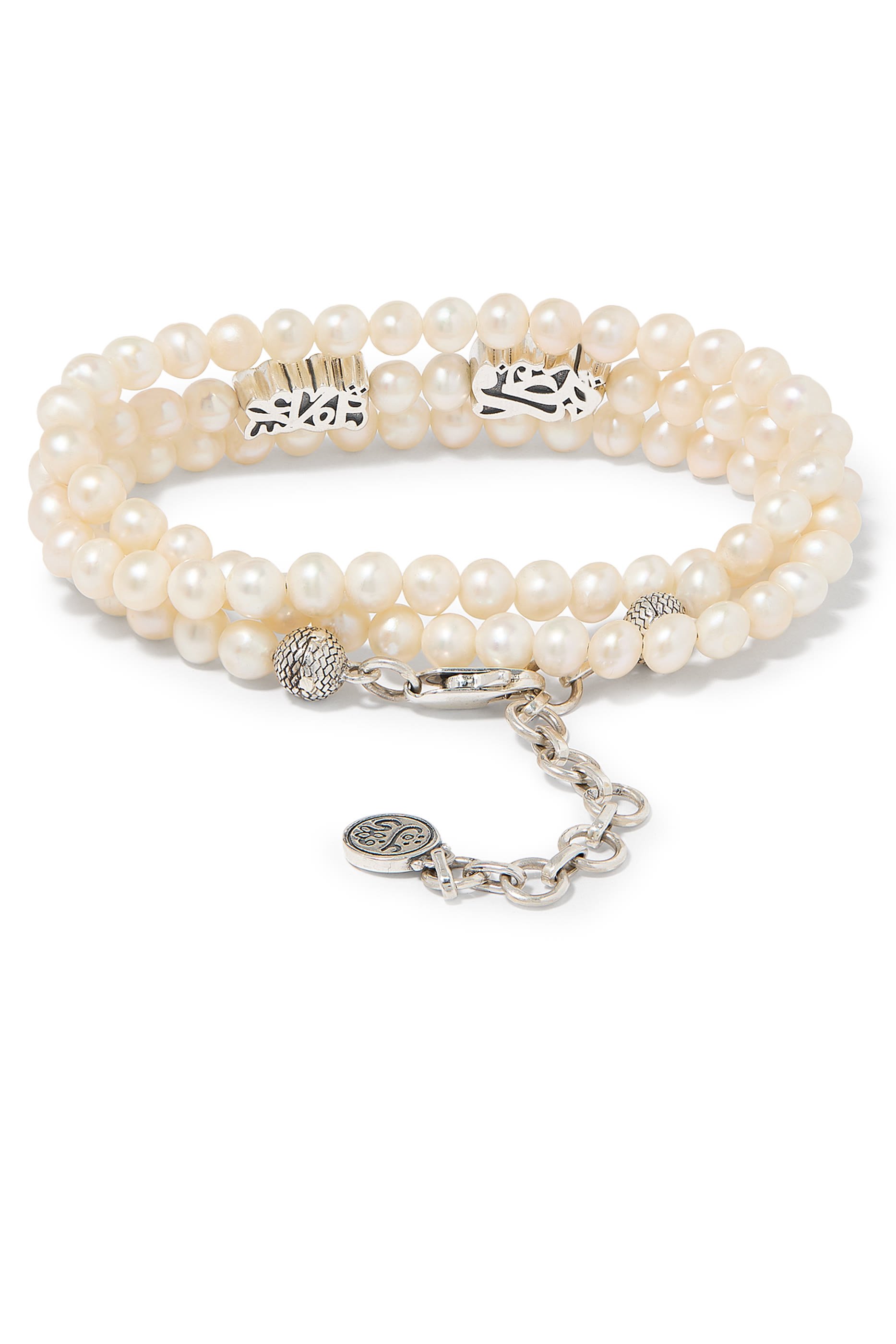 Nur Happiness Wrap-Around Bracelet, 18k Gold with Sterling Silver & Pearls